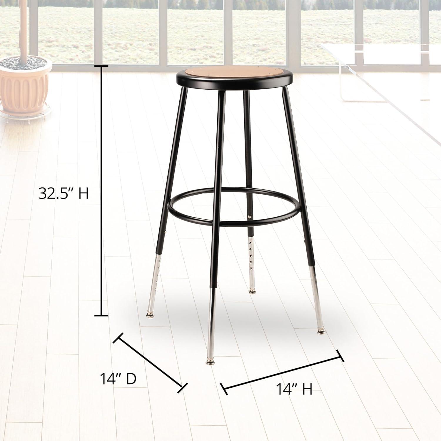 National Public Seating Adjustable Height Ergonomic Lab Stool with Footring