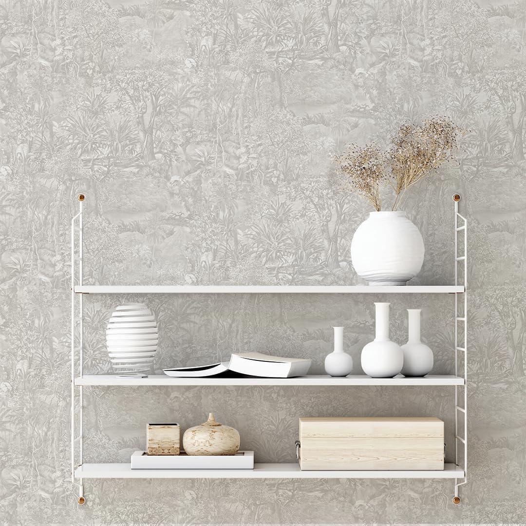 Tempaper & Co. Jungle Toile Removable Peel and Stick Wallpaper, Countryside Gray Toile, 28 sq ft: Vinyl, Self-Adhesive