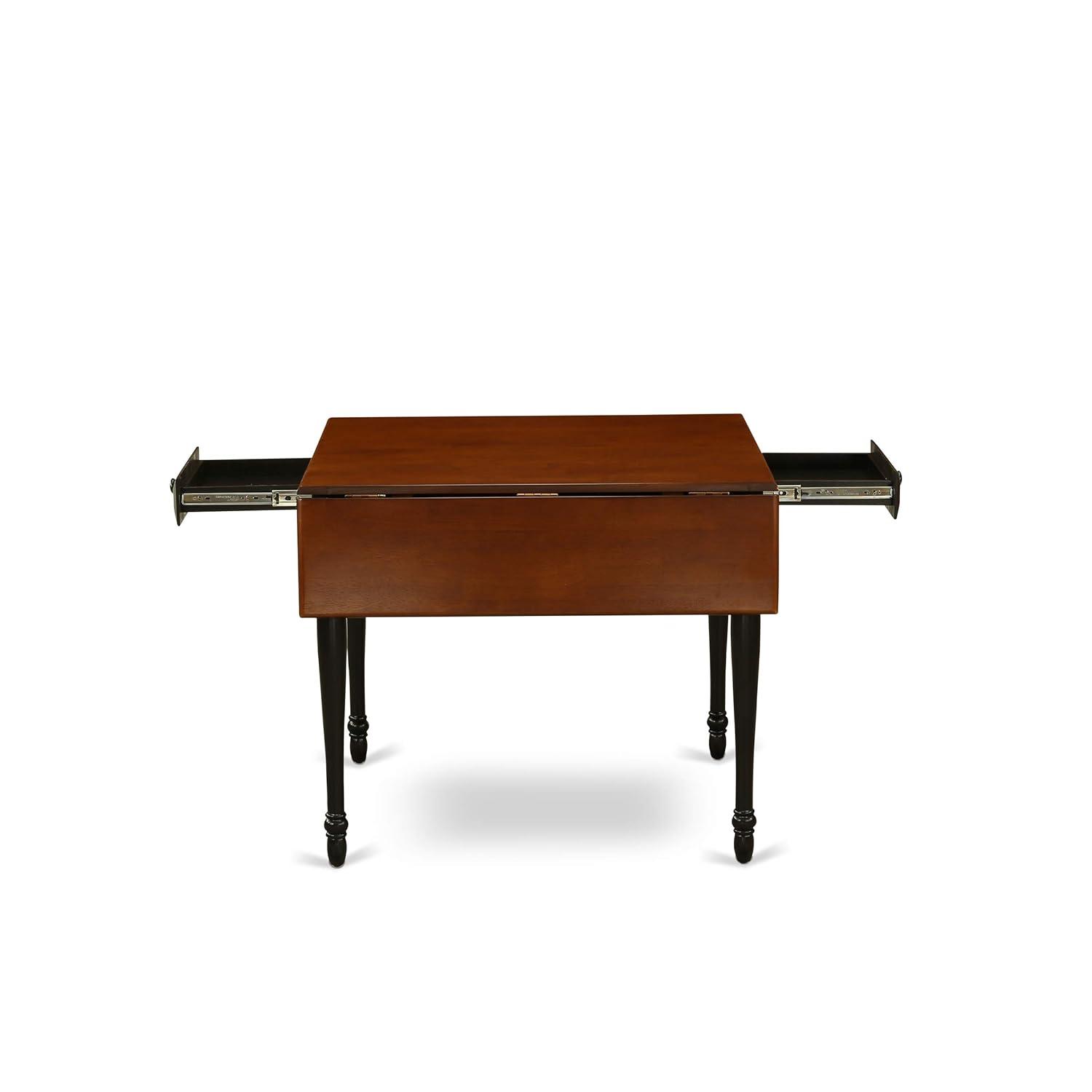 East West Furniture Monza Rectangular Wood Dining Table in Black/Cherry