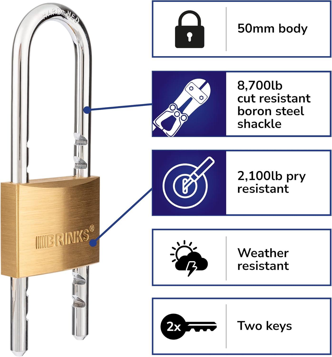 50mm Brass Padlock with Adjustable Shackle