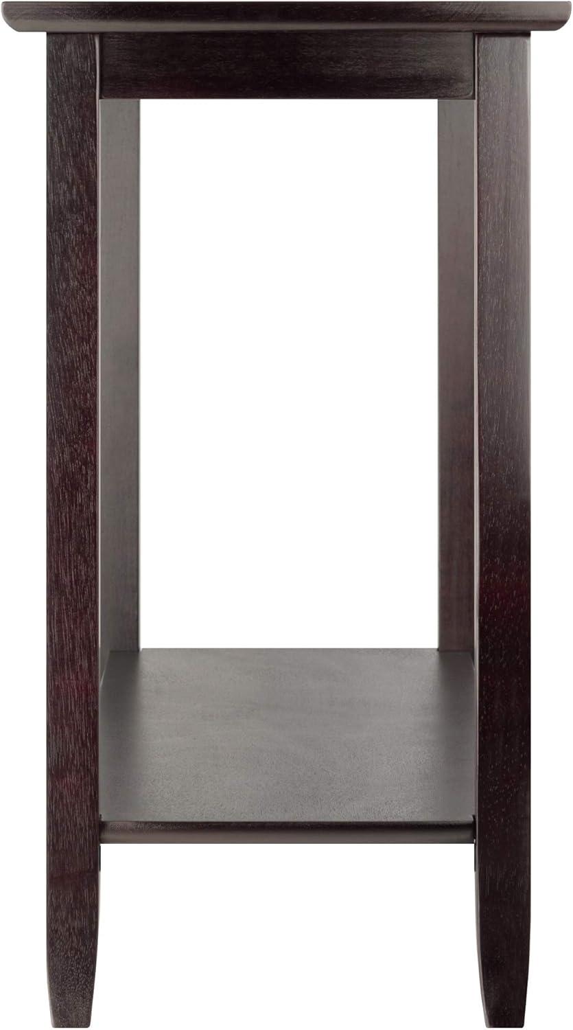 Genoa Console Table Glass Top Espresso - Winsome: Tempered Shelf, Wood Composite Frame