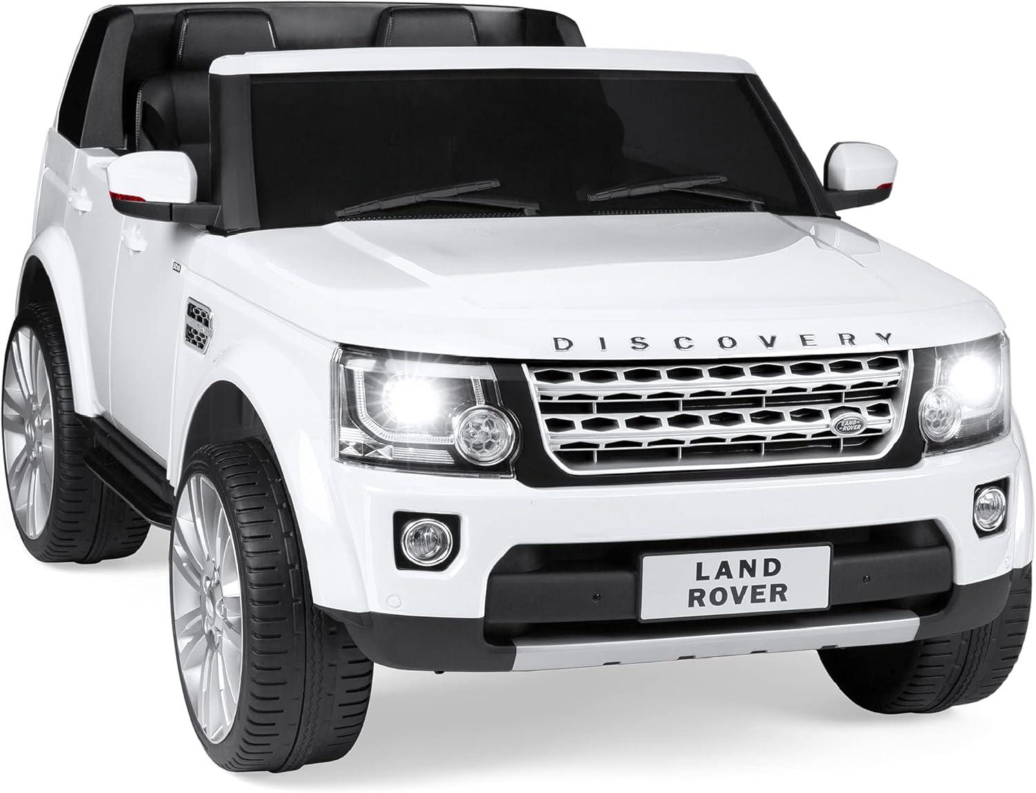 White 12V 2-Seater Land Rover Ride-On SUV with Remote Control