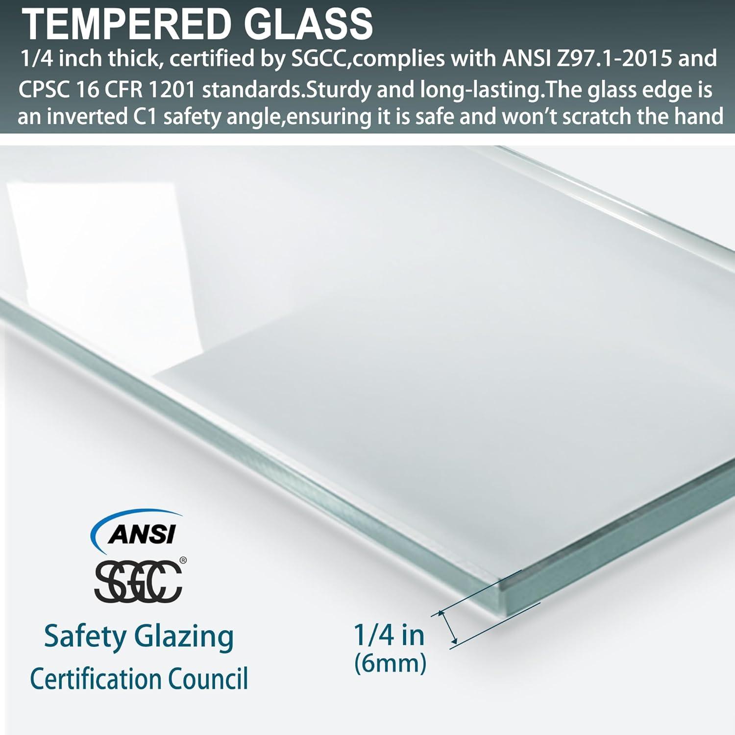 44-48 in.W x 72 in.H Semi-Frameless Sliding Shower Door Clear SGCC Tempered Glass.
