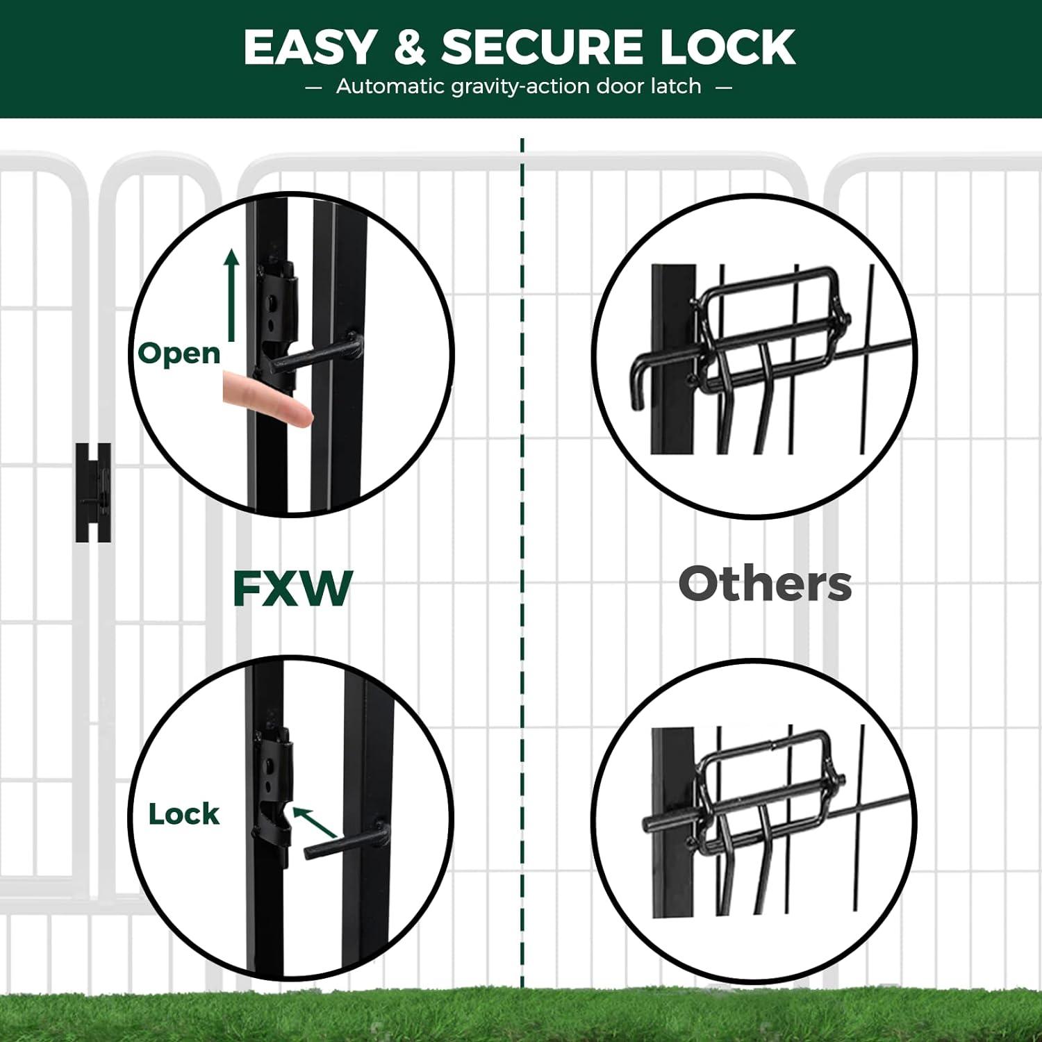 FXW Rollick Dog Playpen Outdoor, 16 Panels 40" Height Dog Fence Exercise Pen with Doors for Large/Medium/Small Dogs, Pet Puppy Playpen for RV, Camping, Yard