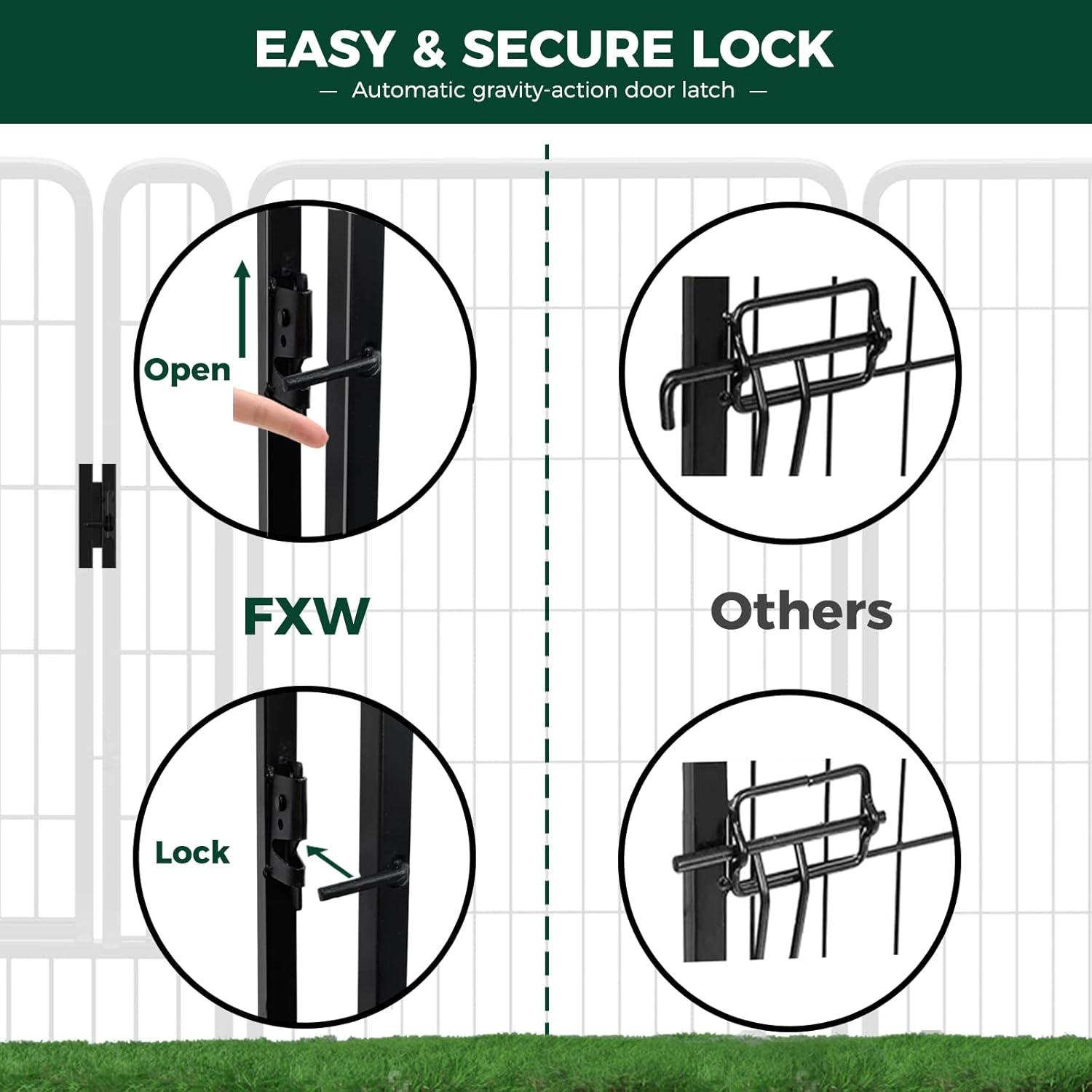 FXW Rollick Dog Playpen for Indoor, Yard, RV Camping│Patented, 32 inch 8 Panels for Small and Medium Dogs
