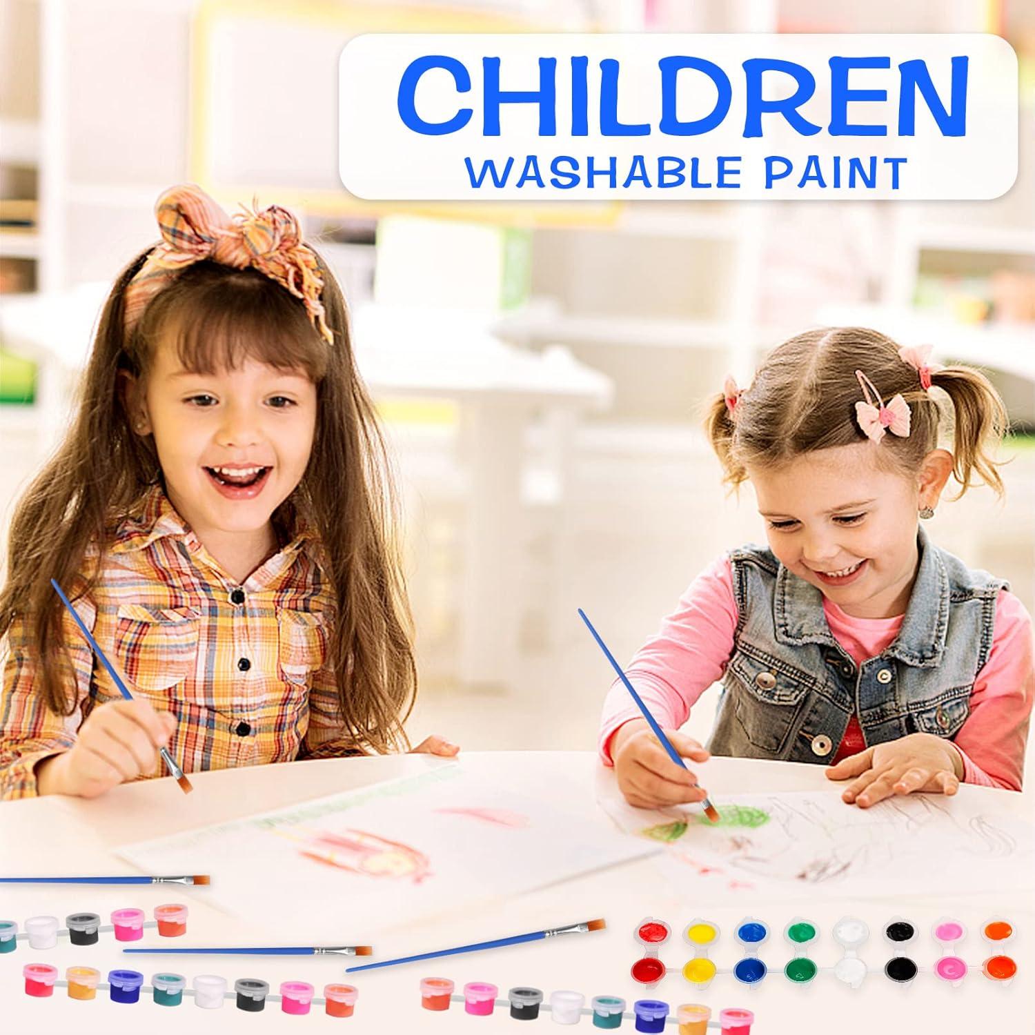 Acrylic Paint Strips For Kids&Adults,Bulk Set of 12 Washable Filled Paint Sets in 8 Colors,With 12 Paintbrushes,Painting Art Supplies Craft Paint Pots for Home Birthday Party Favors (Brown Purple)