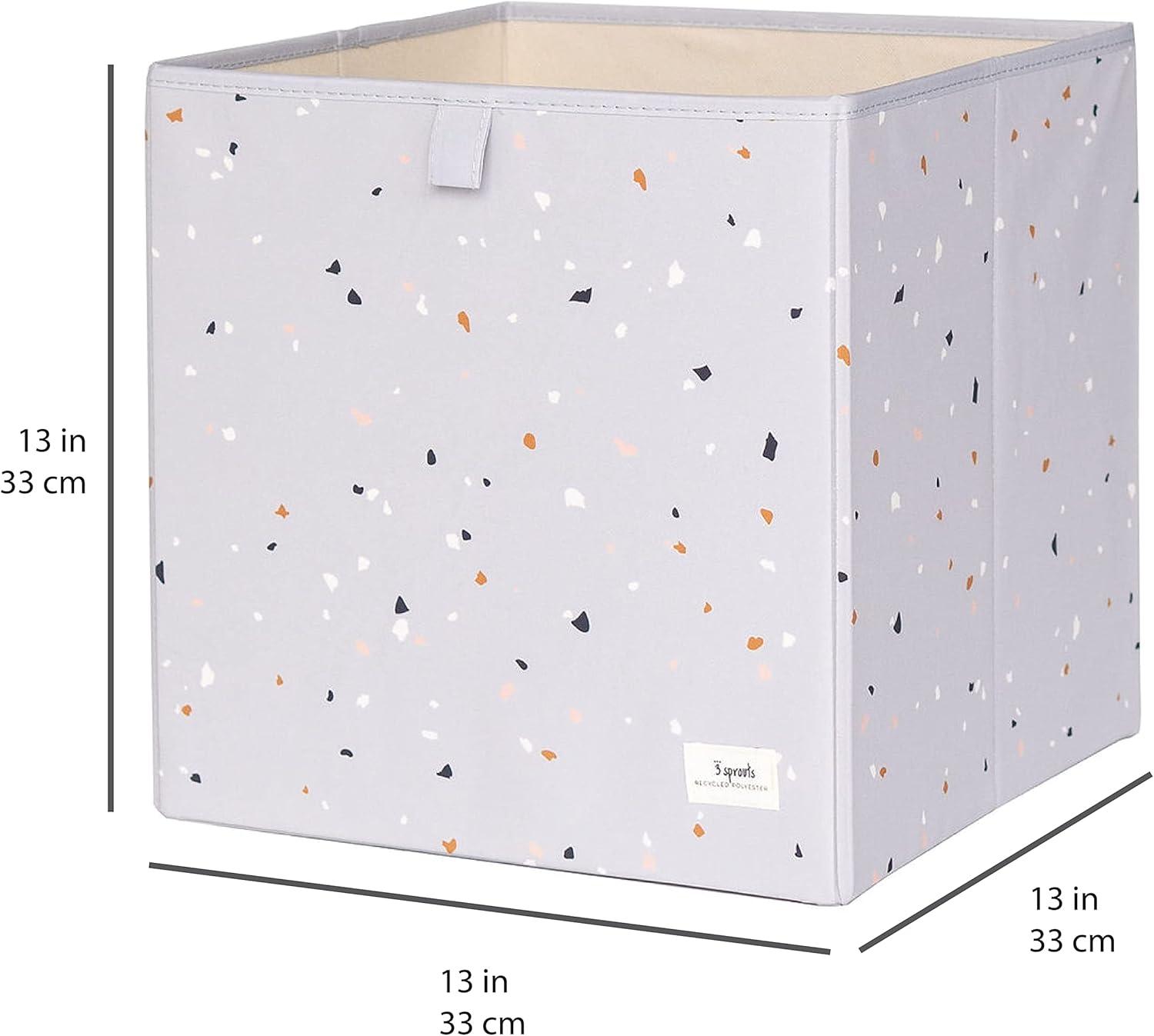 Light Grey Terrazzo Recycled Fabric Collapsible Storage Cube