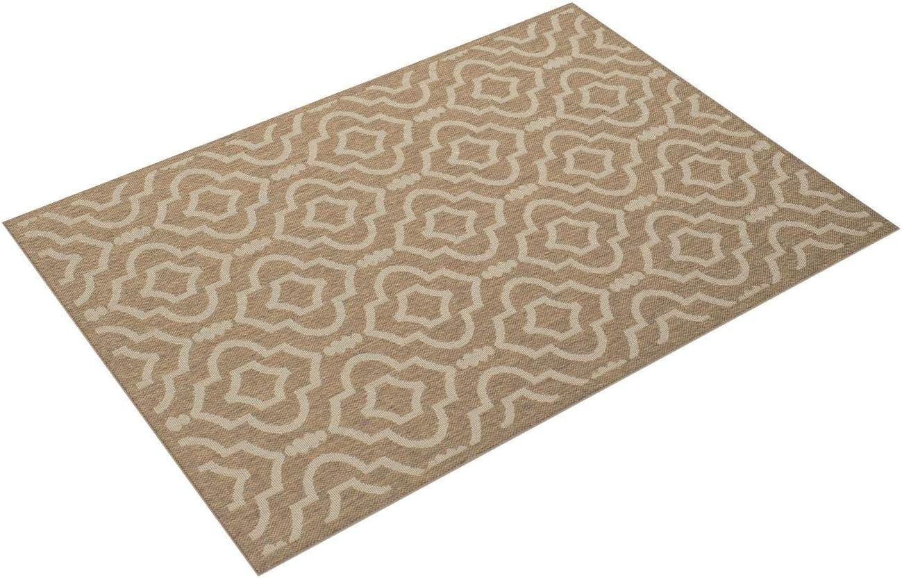 Courtyard CY6926 Power Loomed Indoor and Outdoor Area Rug - Brown/Bone - 4'x5'7" - Safavieh