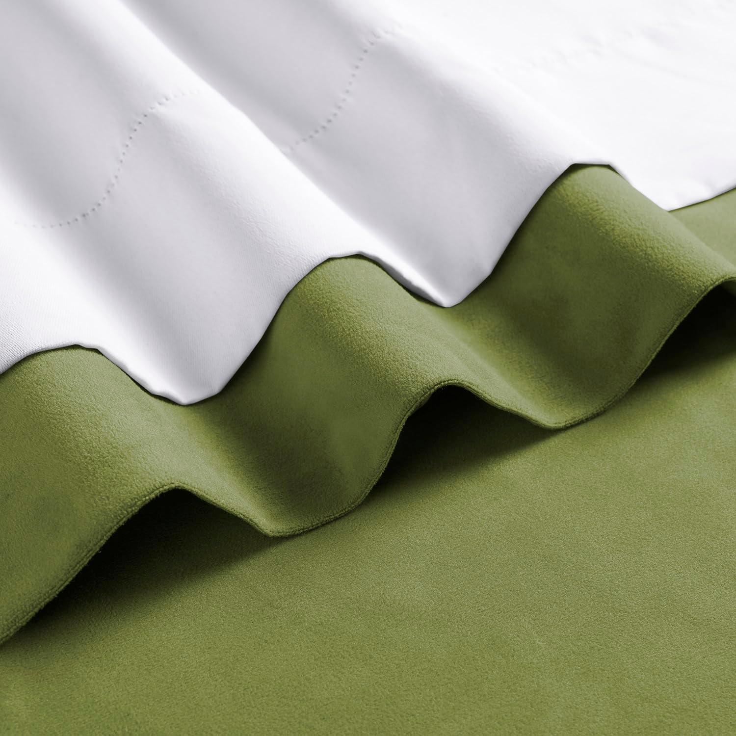 Half Price Drapes Signature Basque Green Velvet Blackout Curtains For Bedroom(1 Panel), 50WX 84L