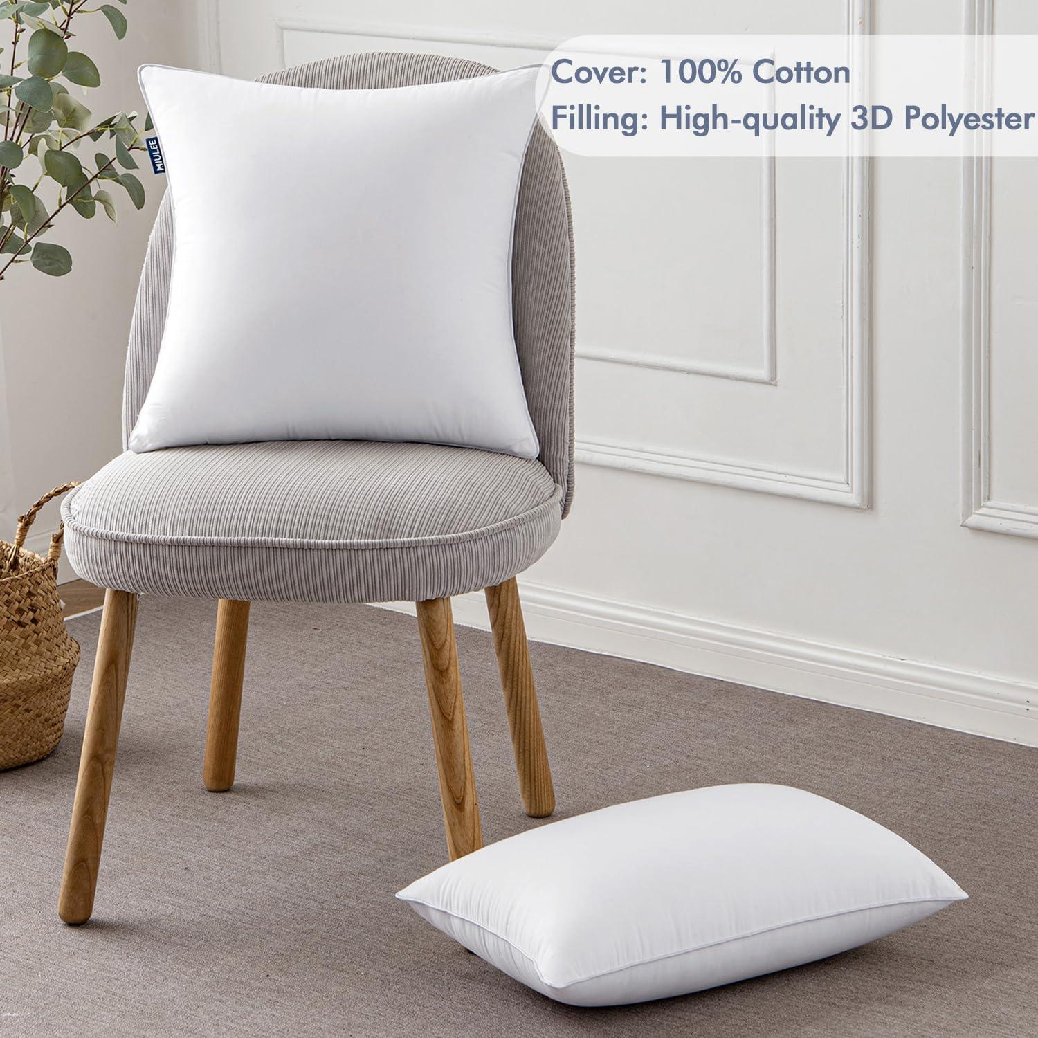 24 x 24 White Cotton Down Alternative Pillow Inserts