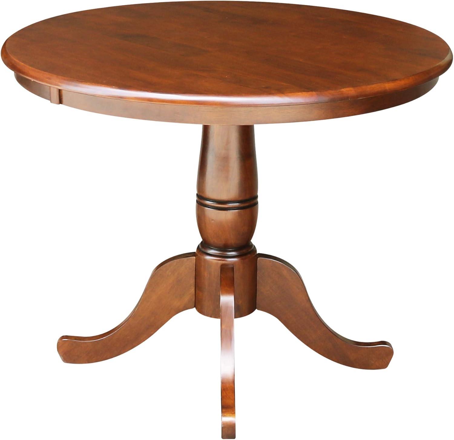 International Concepts 36" Solid Wood Round Top Counter Table in Espresso