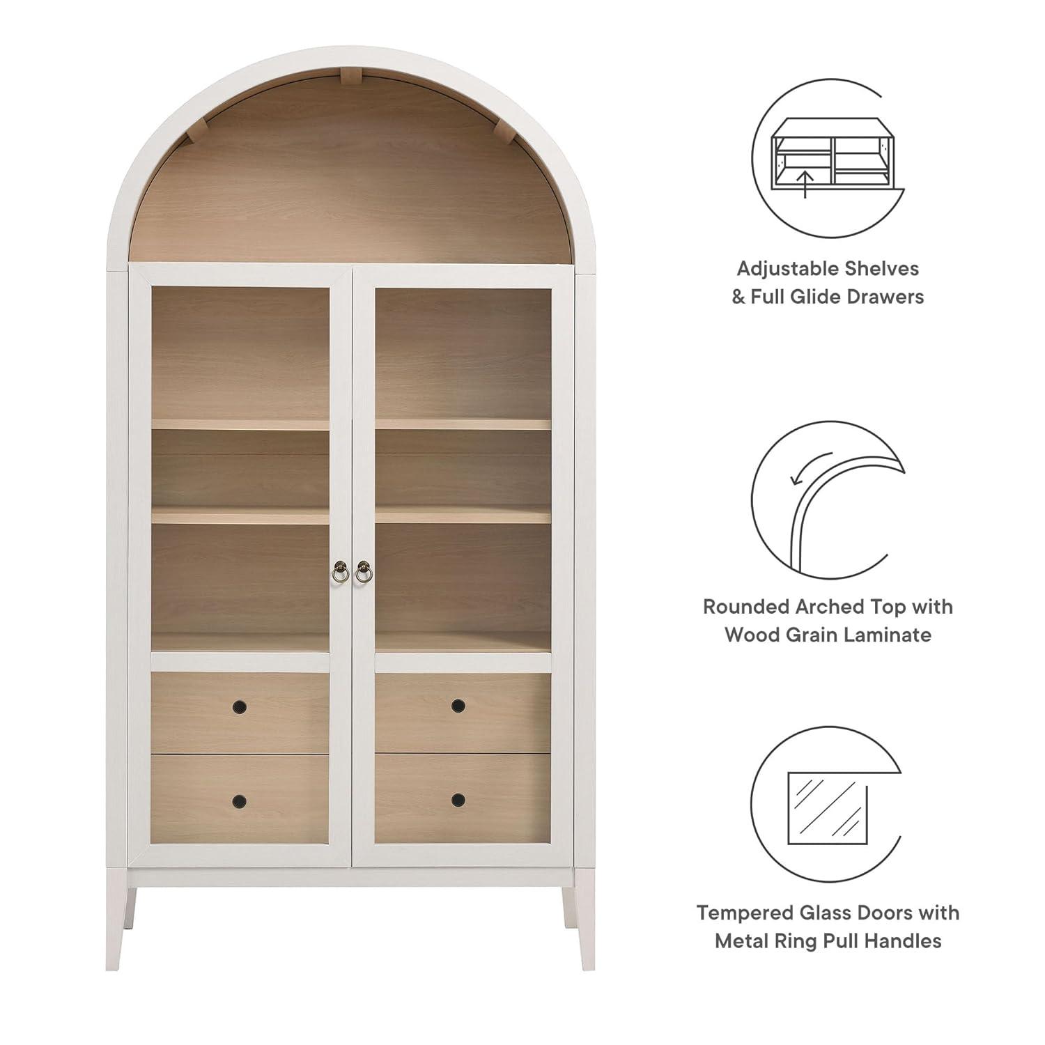 Modway Nolan 74" Tall Arched Storage Display Cabinet