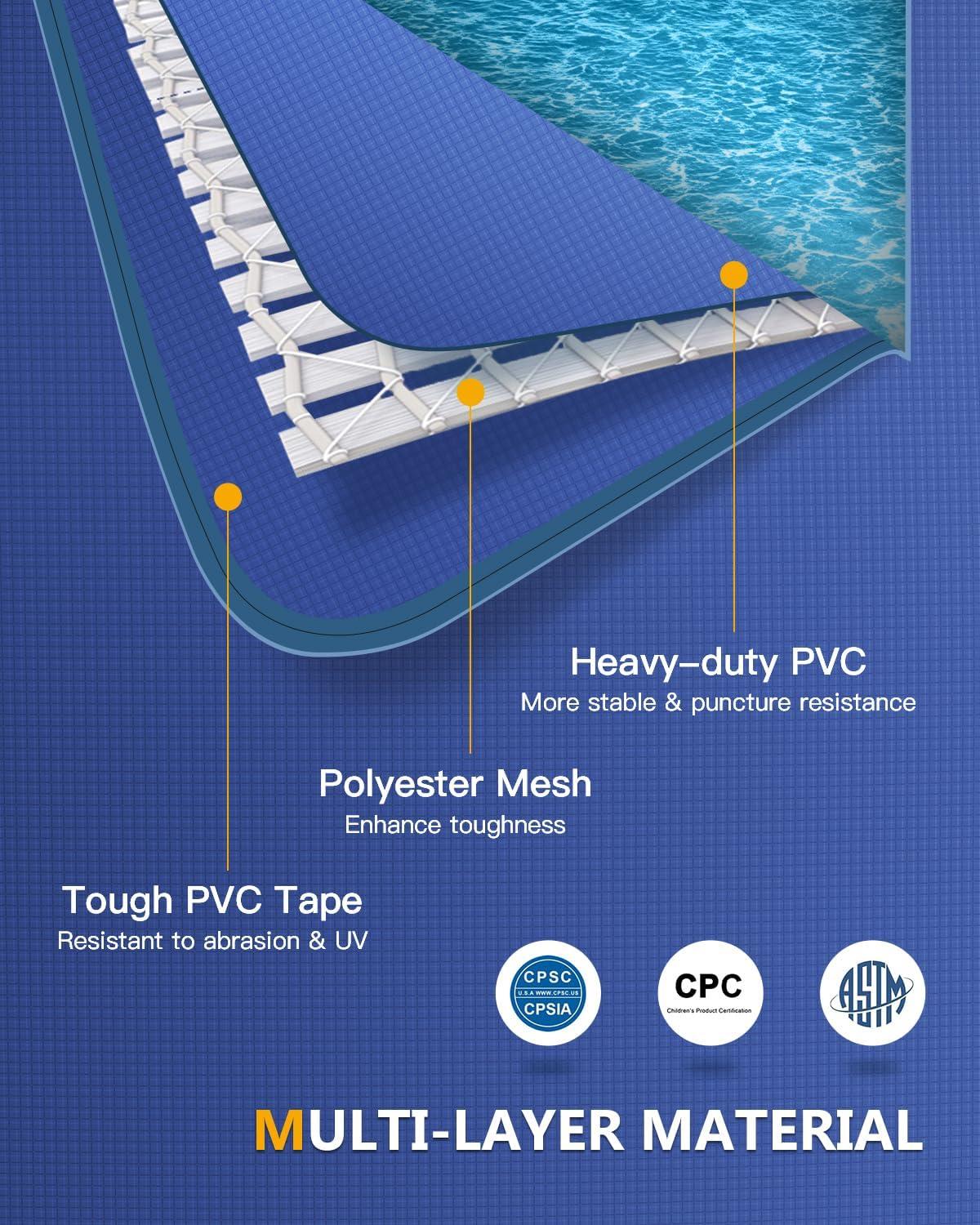 12'*30" Round Inflatable Top Ring Above Ground Swimming Pool Fast Easy to Set Up with 530GPH Filter Pump, Pool Cover and Ground Cover for Summer Outdoor Garden Backyard Childen Adults