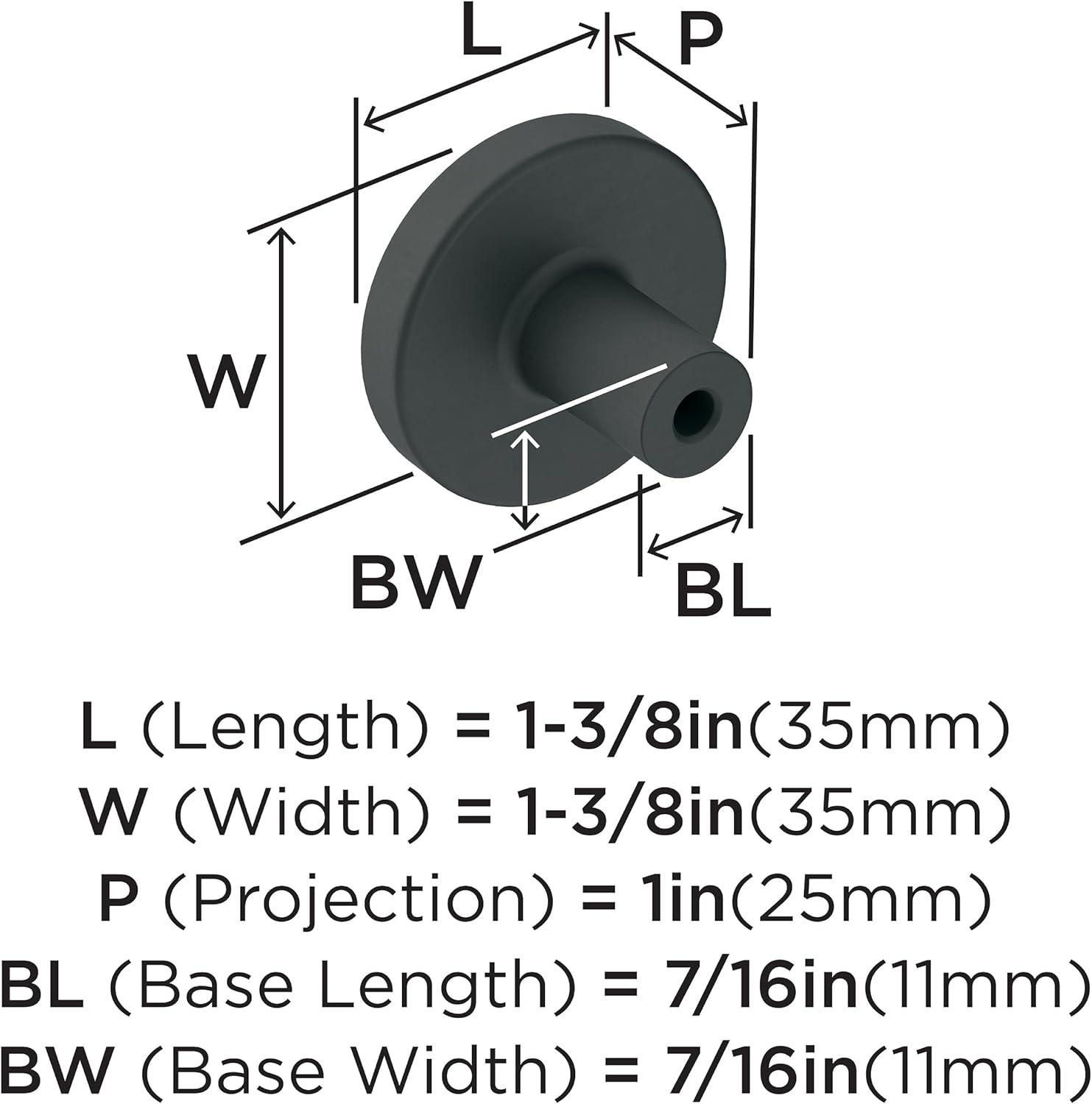 Amerock Versa Cabinet or Furniture Knob, 1-3/8 inch (35mm) Diameter