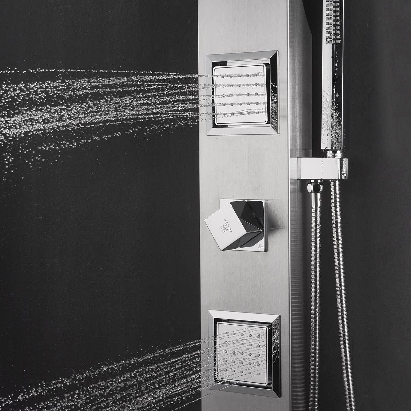 ANZZI Aura 39.37'' Shower Panel with Fixed Shower Head SP-AZ078BS