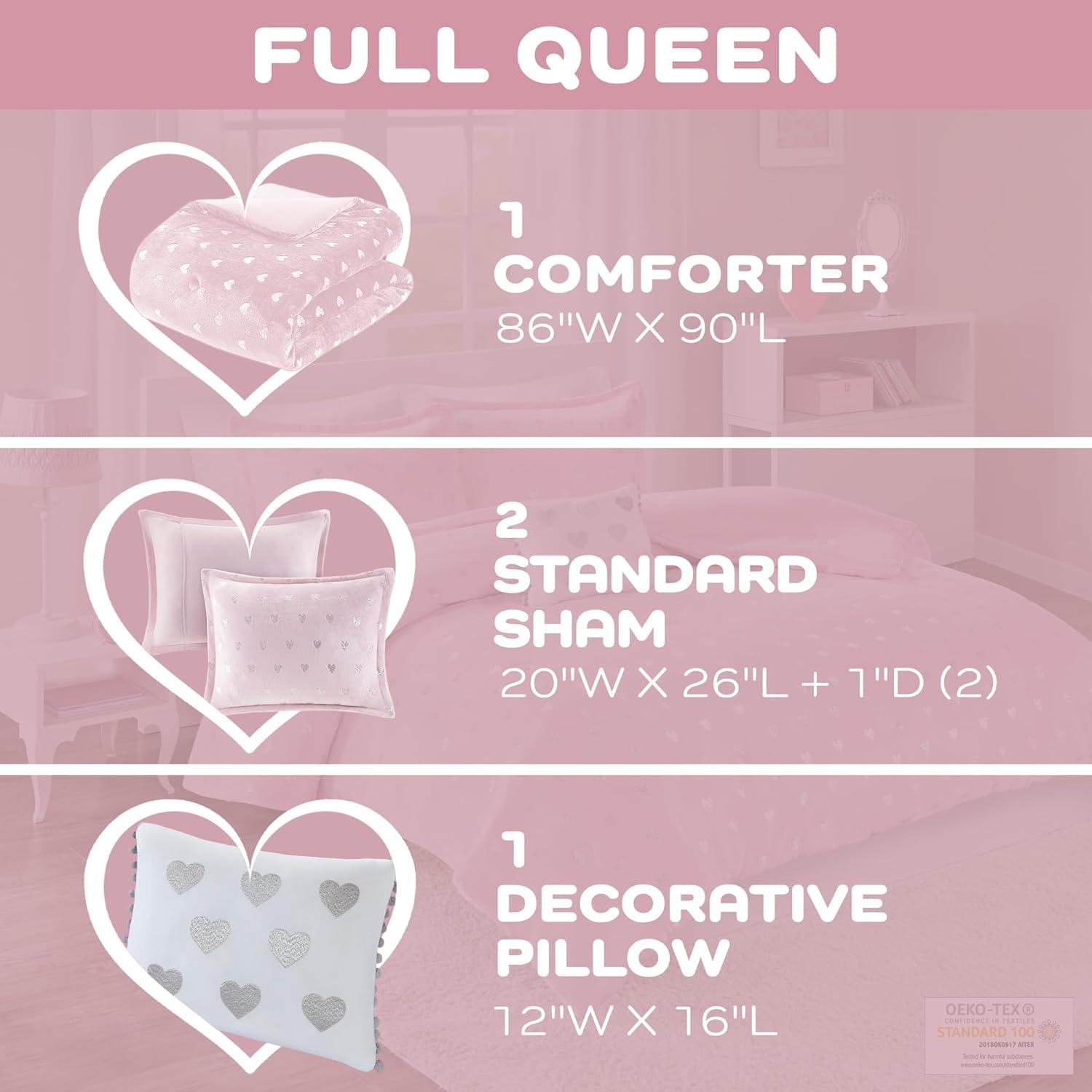 Rosalie Metallic Printed Plush Comforter Set