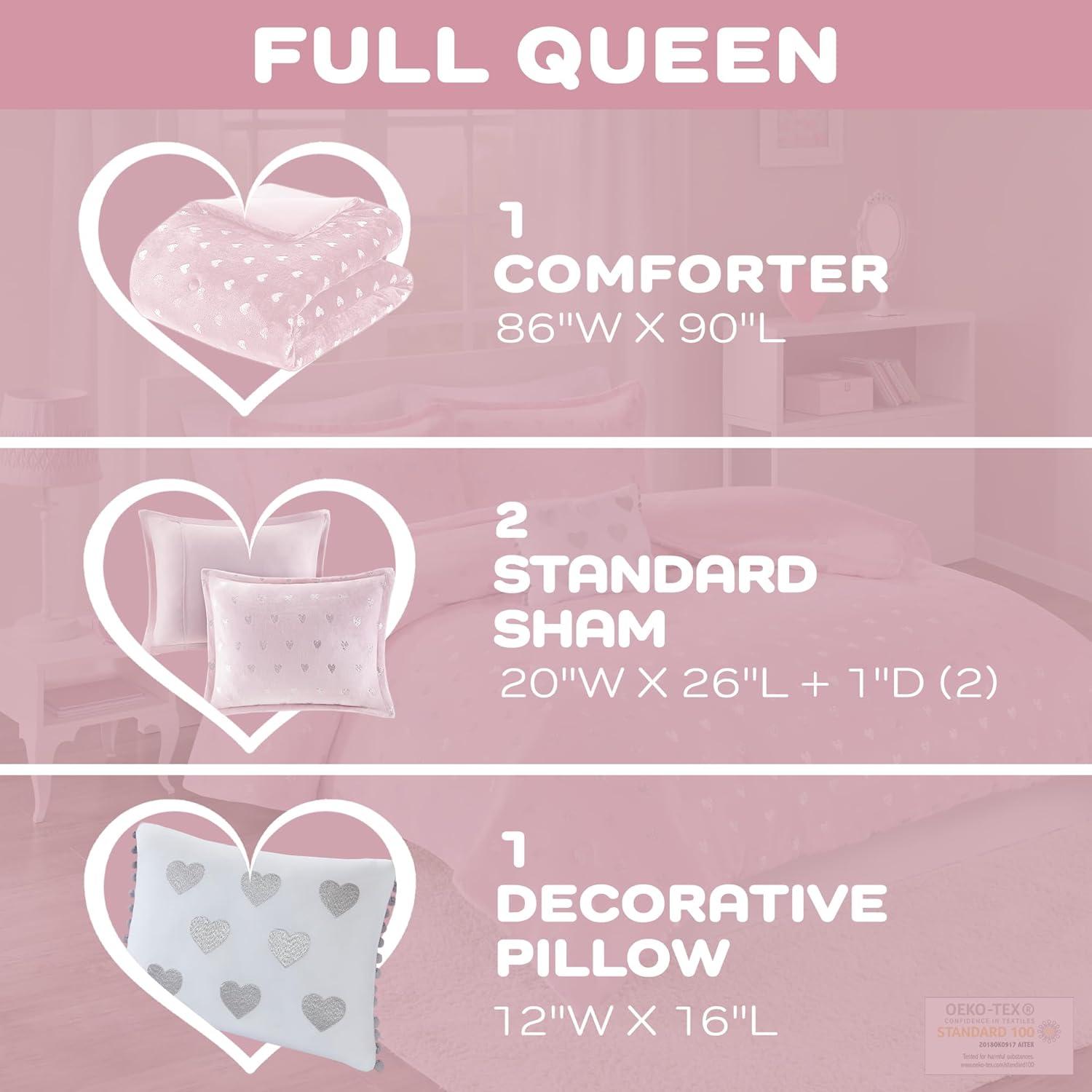 Intelligent Design Rosalie Metallic Printed Plush Comforter Set