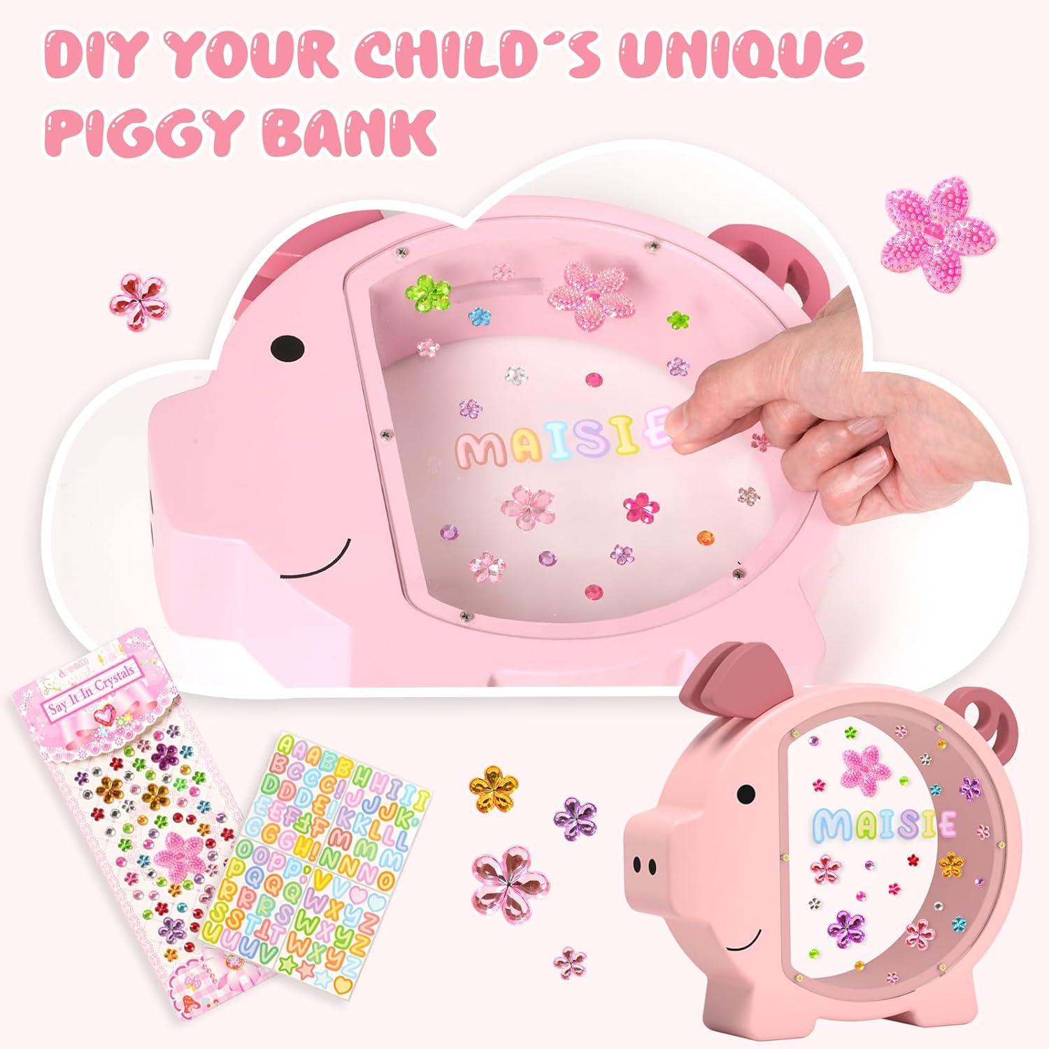 Summidate Wooden Piggy Bank for Boys, Large Unbreakable Money Bank for Kids Adults, Bills Coin Change Money Saving Money Jar Personalized Present for Birthday Christmas& Decor