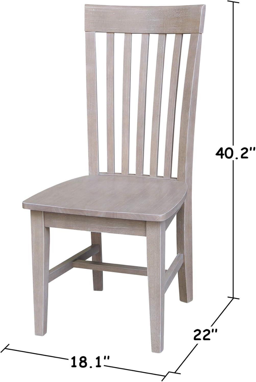 Eco-Friendly Solid Parawood High Slat Side Chair in Washed Gray Taupe