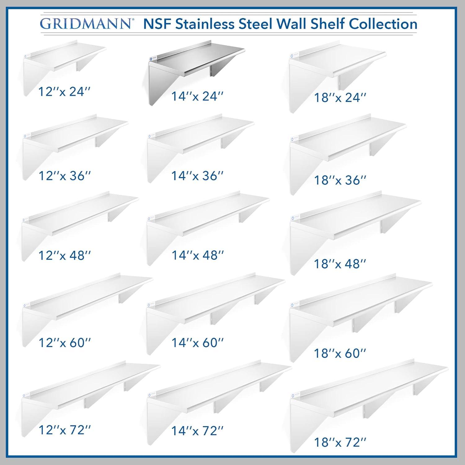 GRIDMANN NSF Stainless Steel Wall-Mount Shelf by Latitude Run