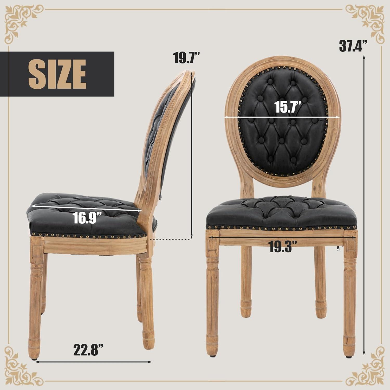 Ophelia & Co. French Style Solid Wood Frame Dining Chair with Nailhead Trim Set of 2