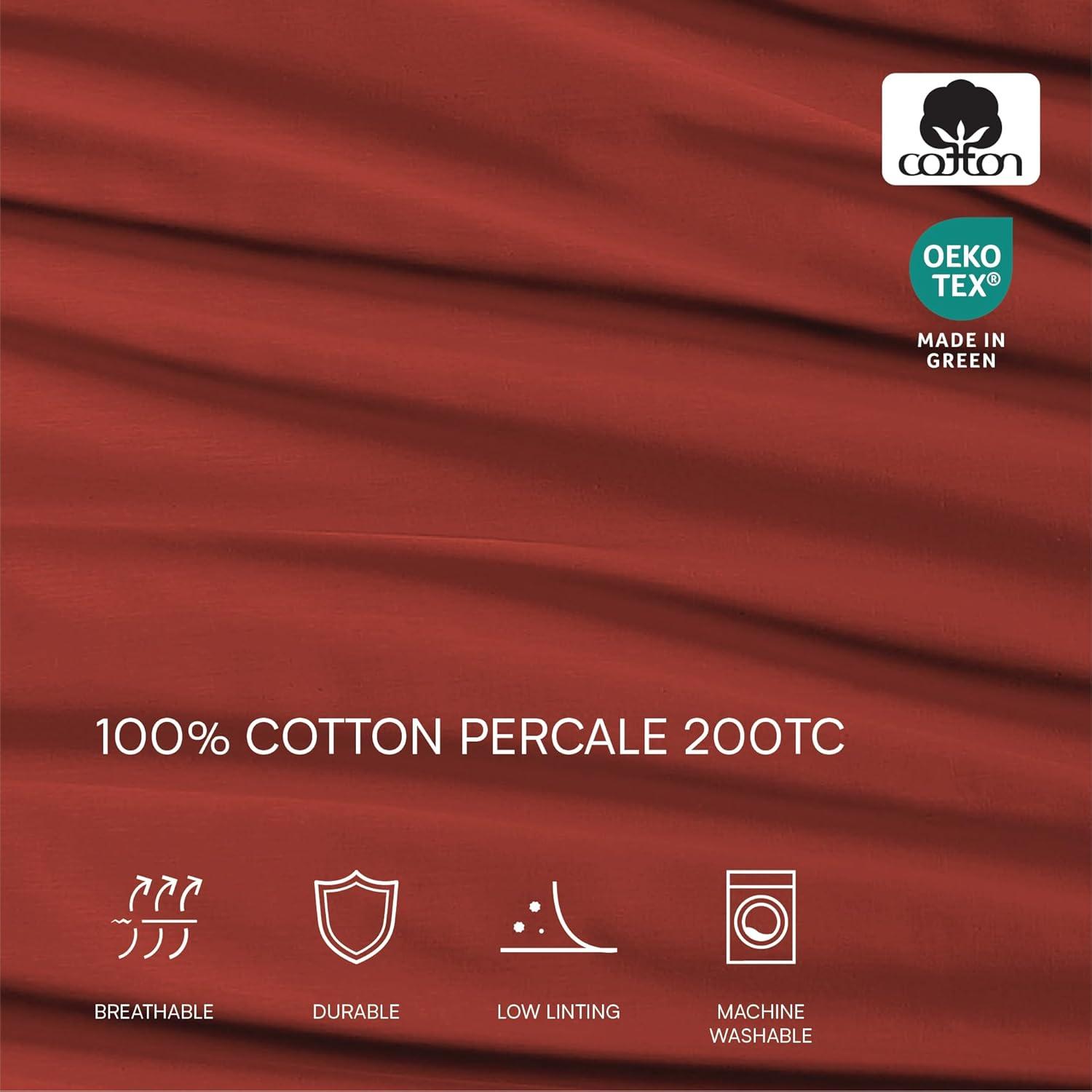 Lacoste Cotton Percale 200 Thread Count 100% Cotton Sheet Set