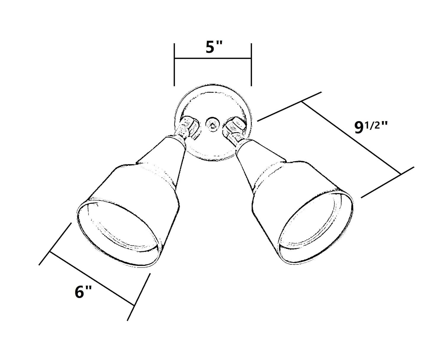 NICOR Lighting 150-Watt Double Cone Shaped Adjustable Outdoor Flood Light, Black (11121)