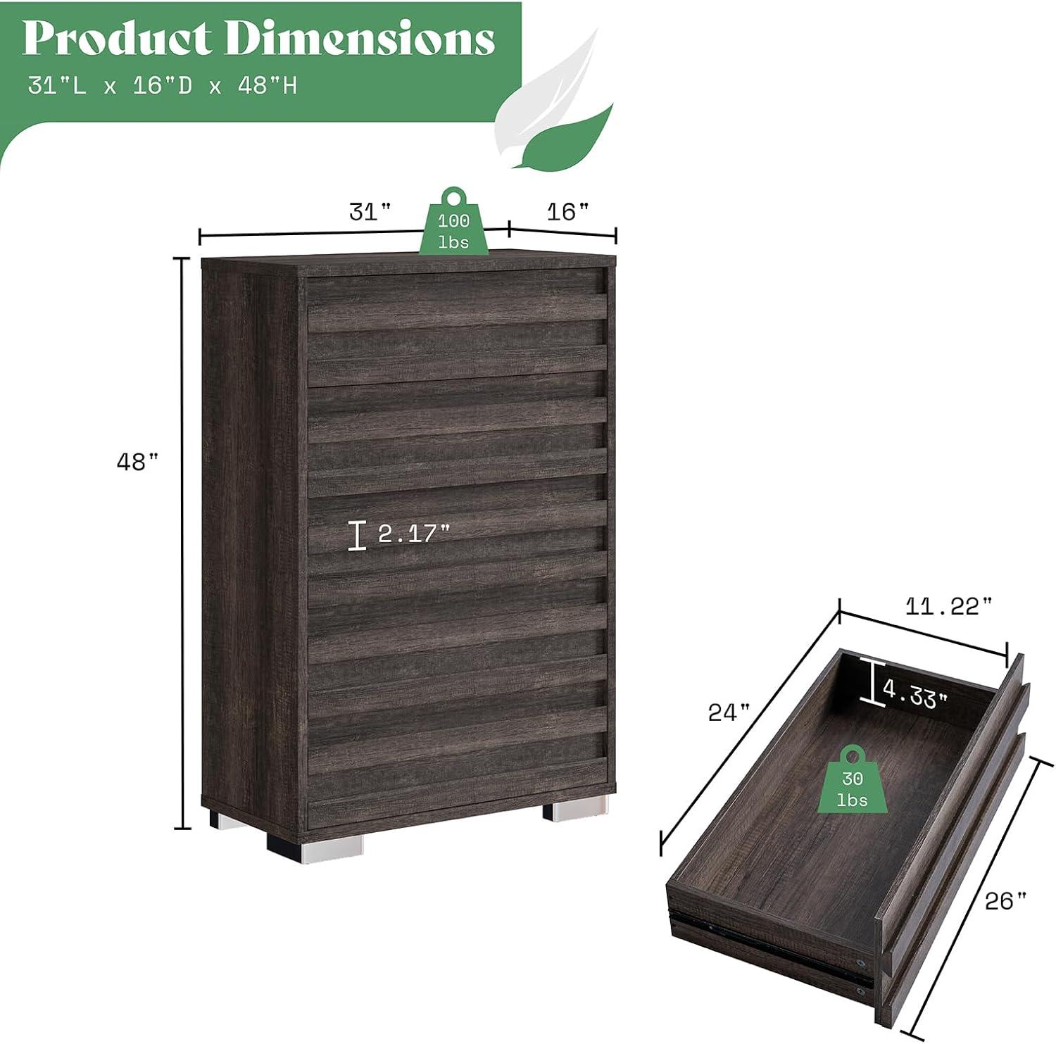Louby 6 Drawers Dresser For Bedroom, 54" Wide Chest Of Drawers