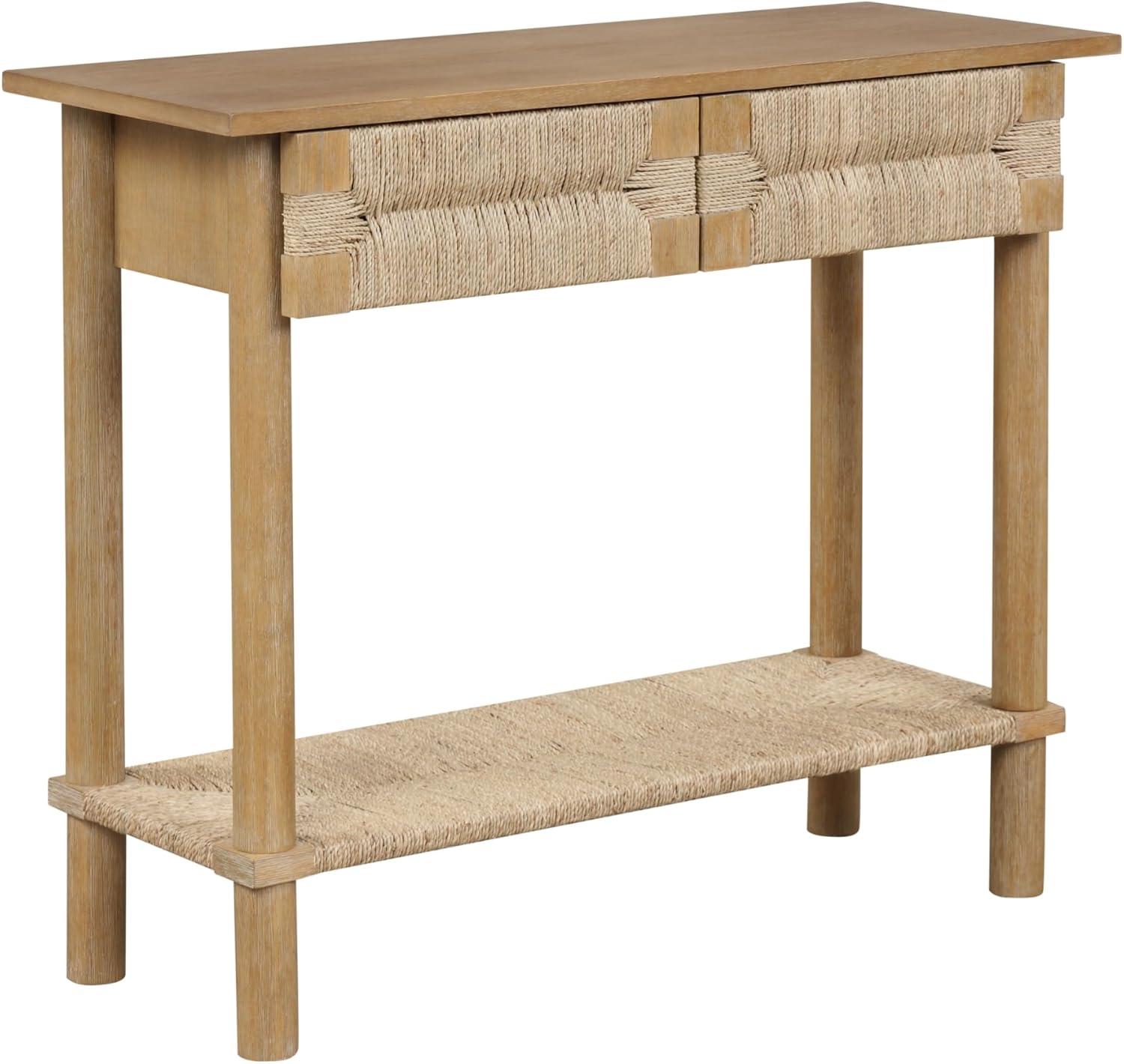 Nathan James Beacon Seagrass Console Table Light Brown