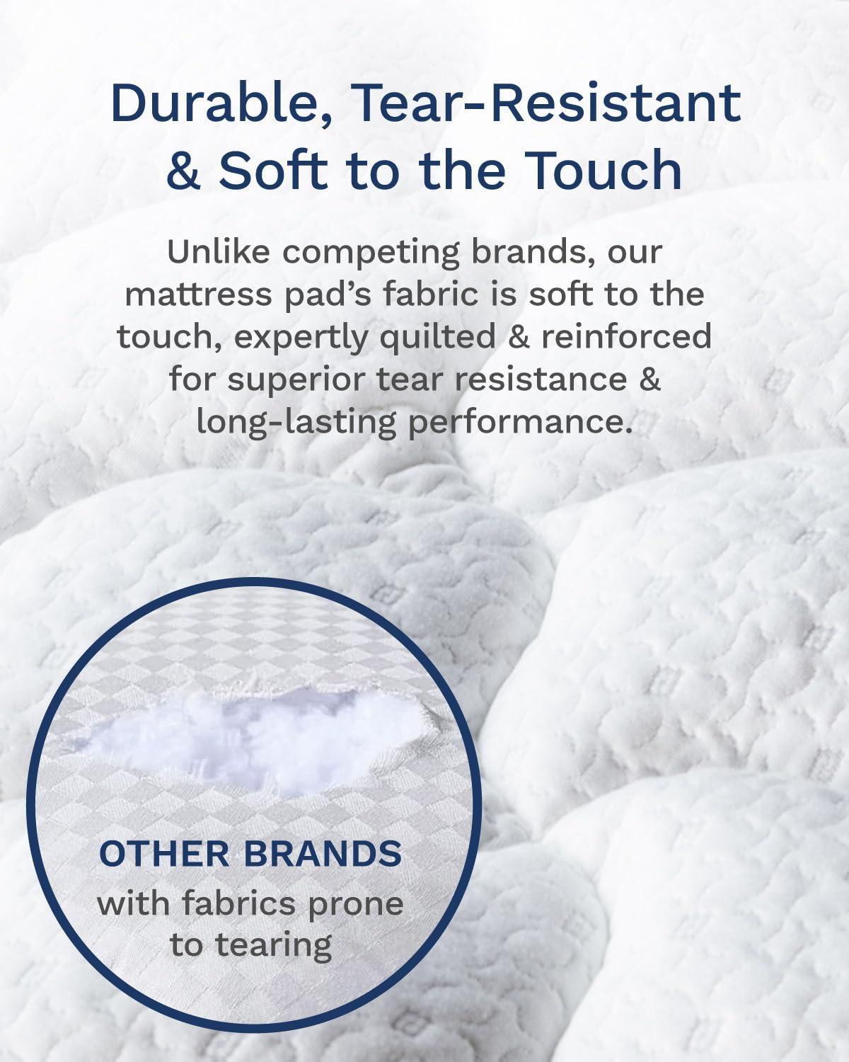 Mattress Pad - 18" deep pockets - Breathable Bamboo by Viscosoft  Twin