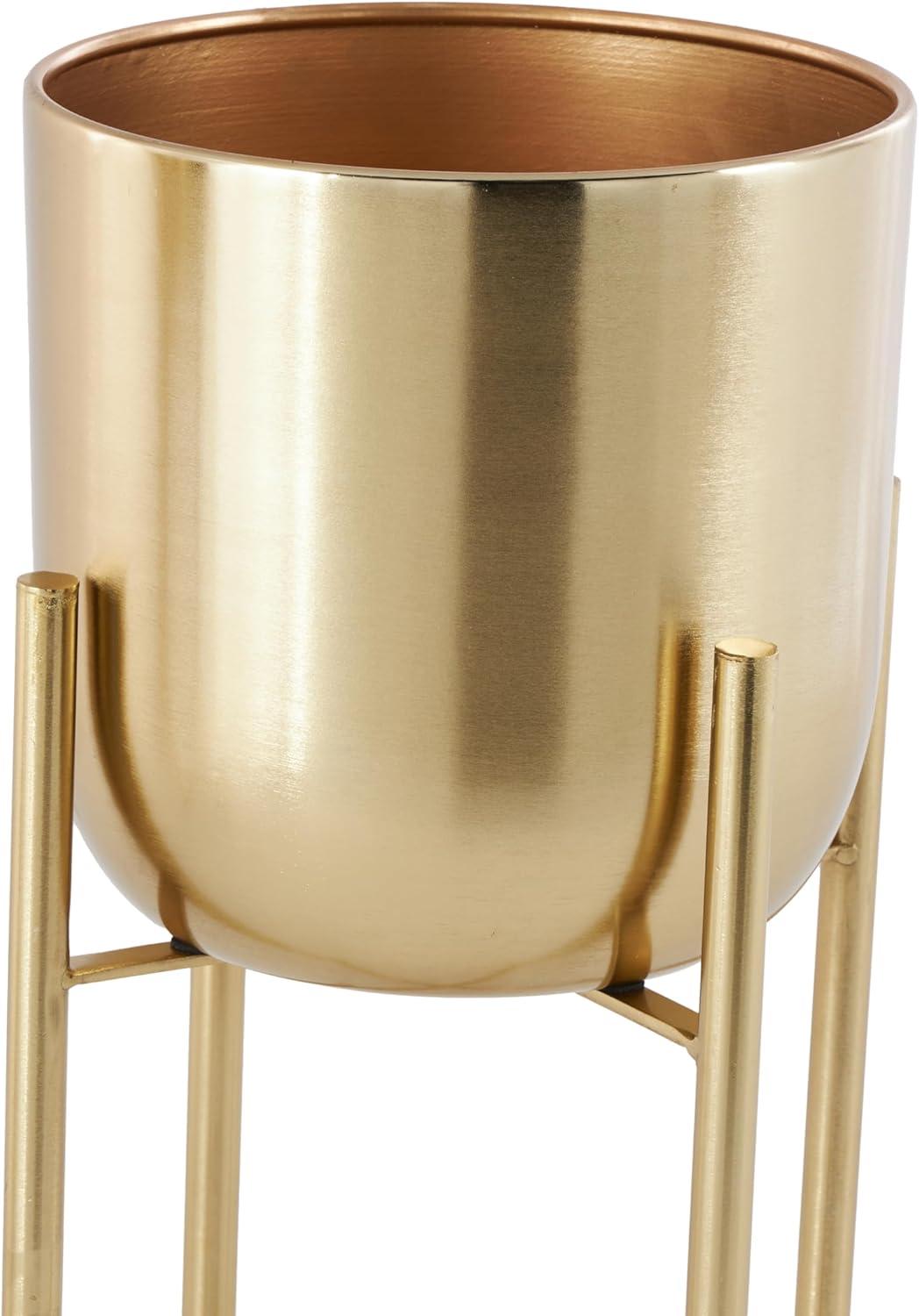 CosmoLiving by Cosmopolitan 2 - Piece Metal Dome Indoor Outdoor Planter with Removable Stand Set