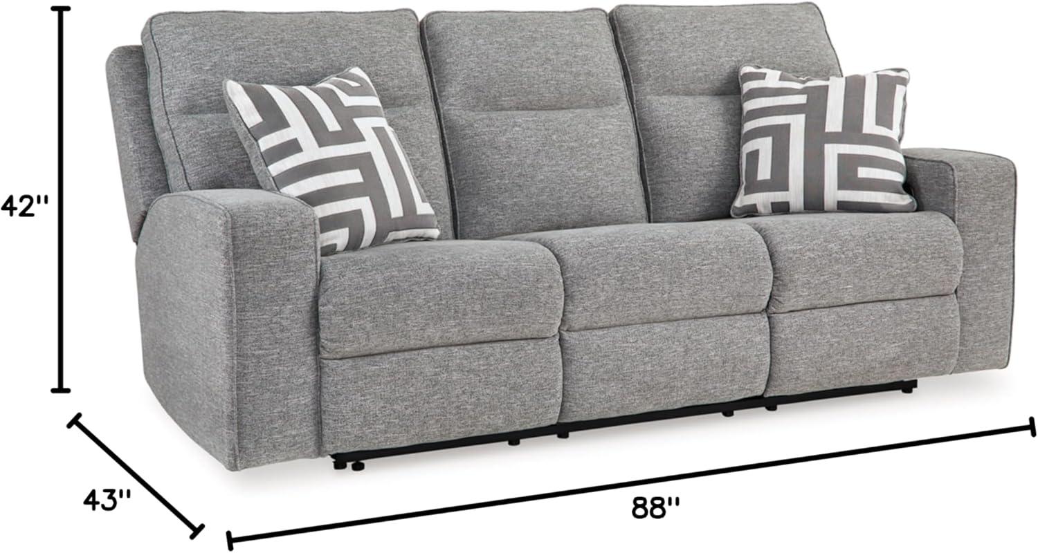 Gray Fabric Power Reclining Sectional Sofa with Adjustable Headrest