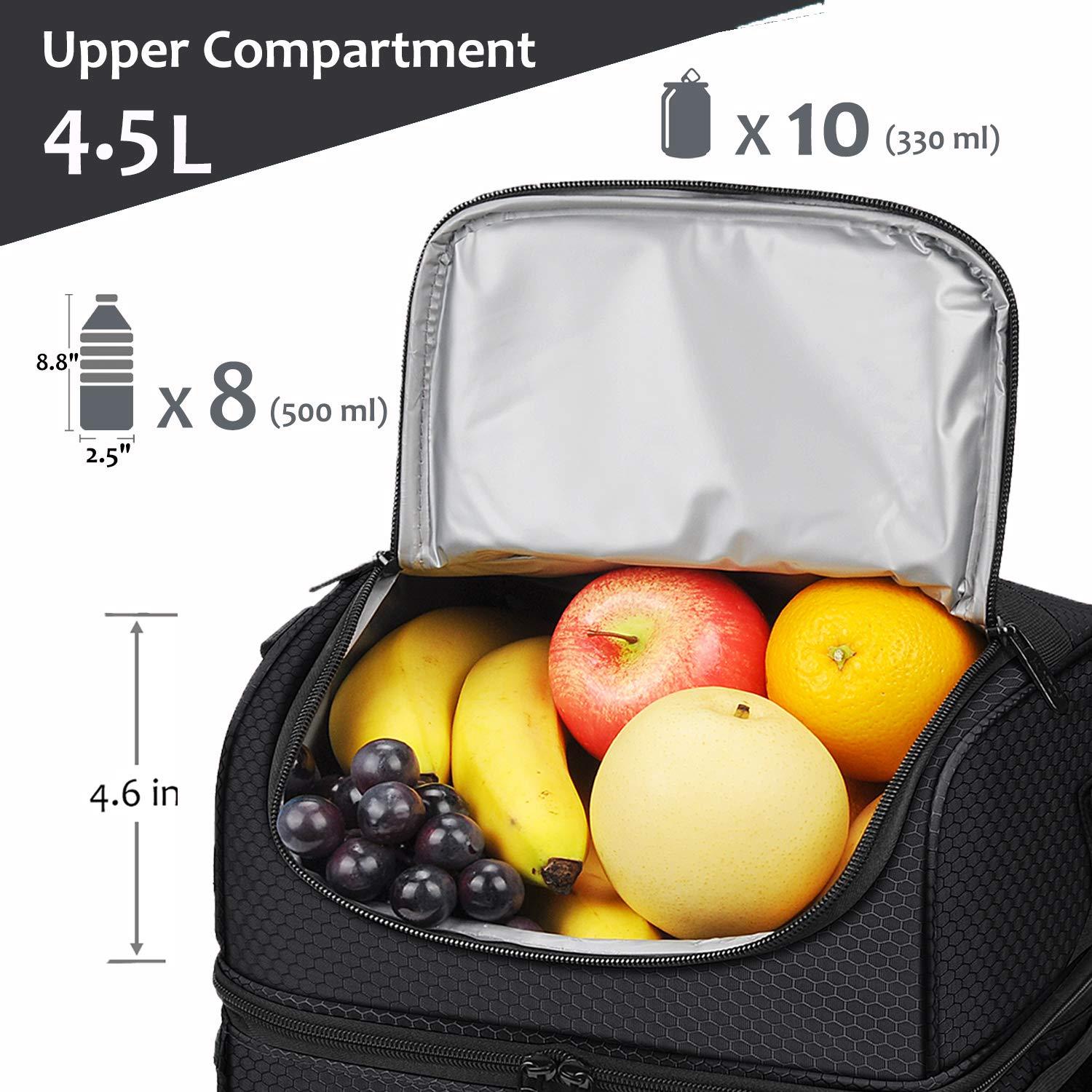 Tirrinia Tirrinia 13L/20 Cans Lunch Bag, Insulated Leakproof Reusable Meal Prep Bento Box Cooler Tote