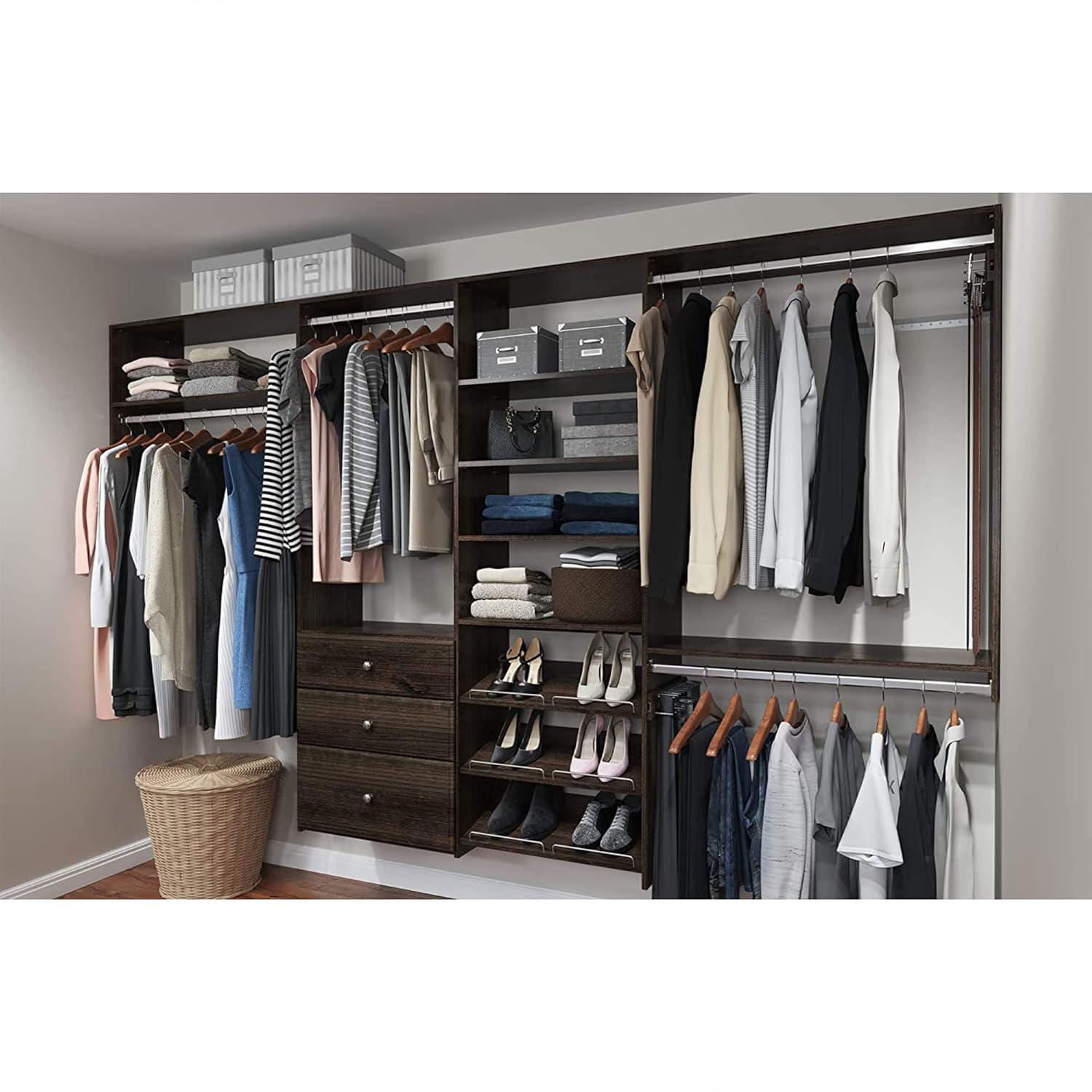 Easy Track Wood Laminate Dual Tower Closet Organizer