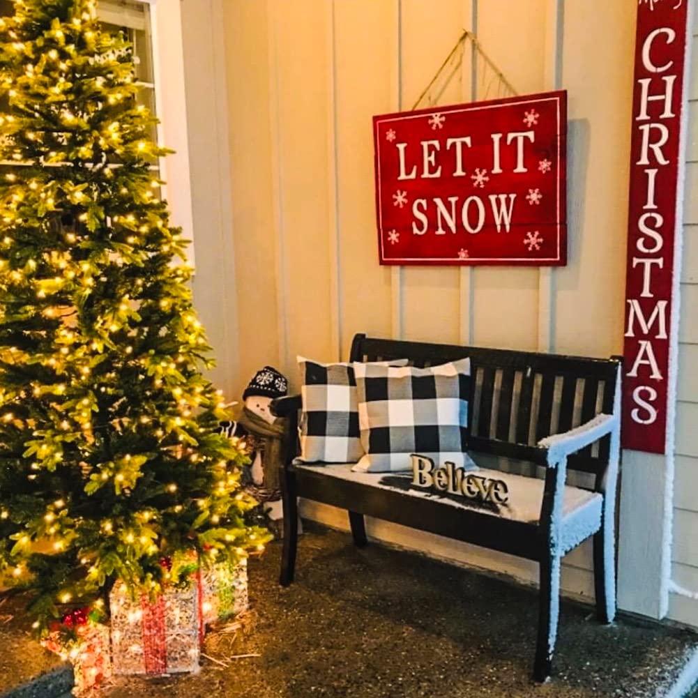 CARRIE HOME Buffalo Plaid Pillow Covers 18x18 Set of 2 Black and White Outdoor Throw Pillows Black Buffalo Check Pillow Covers Farmhouse Decor for Couch Sofa and Bed