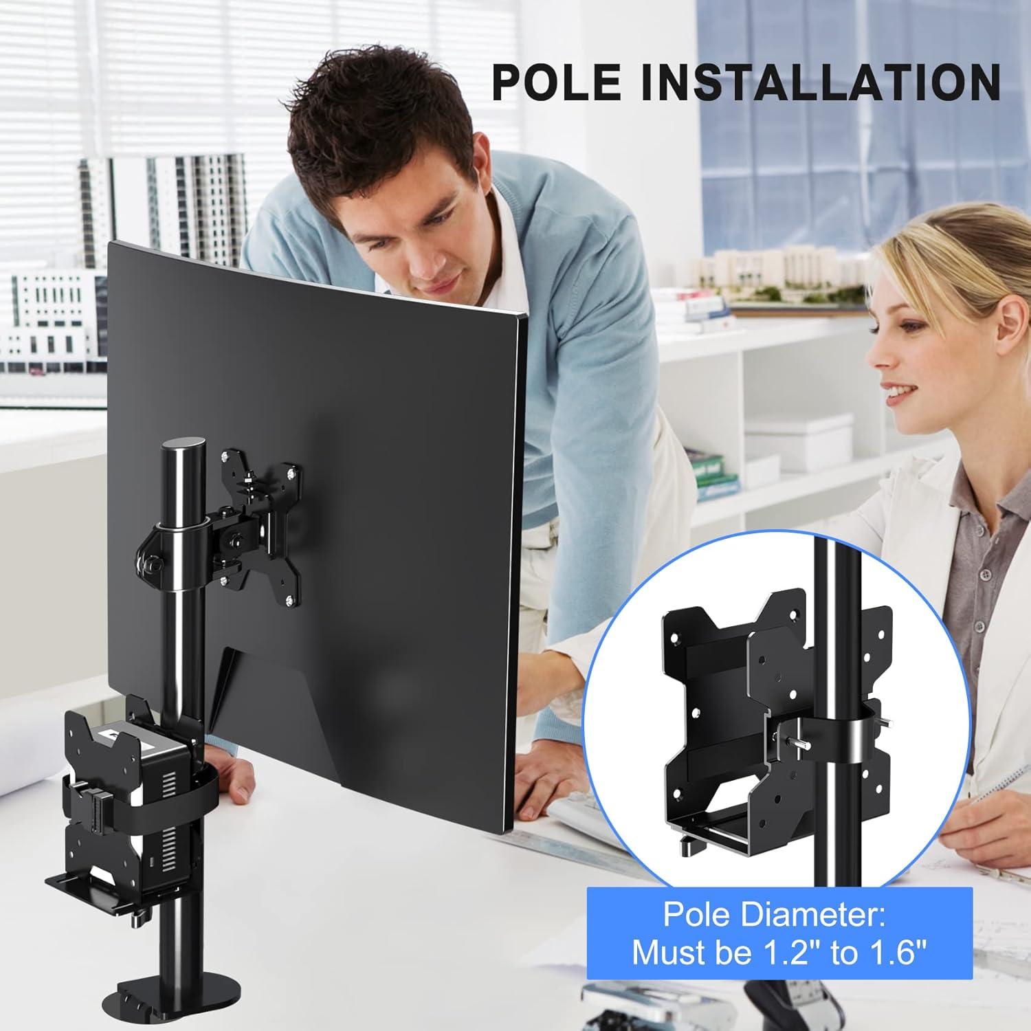 Black Adjustable Thin Client Mount Bracket for Mini PCs