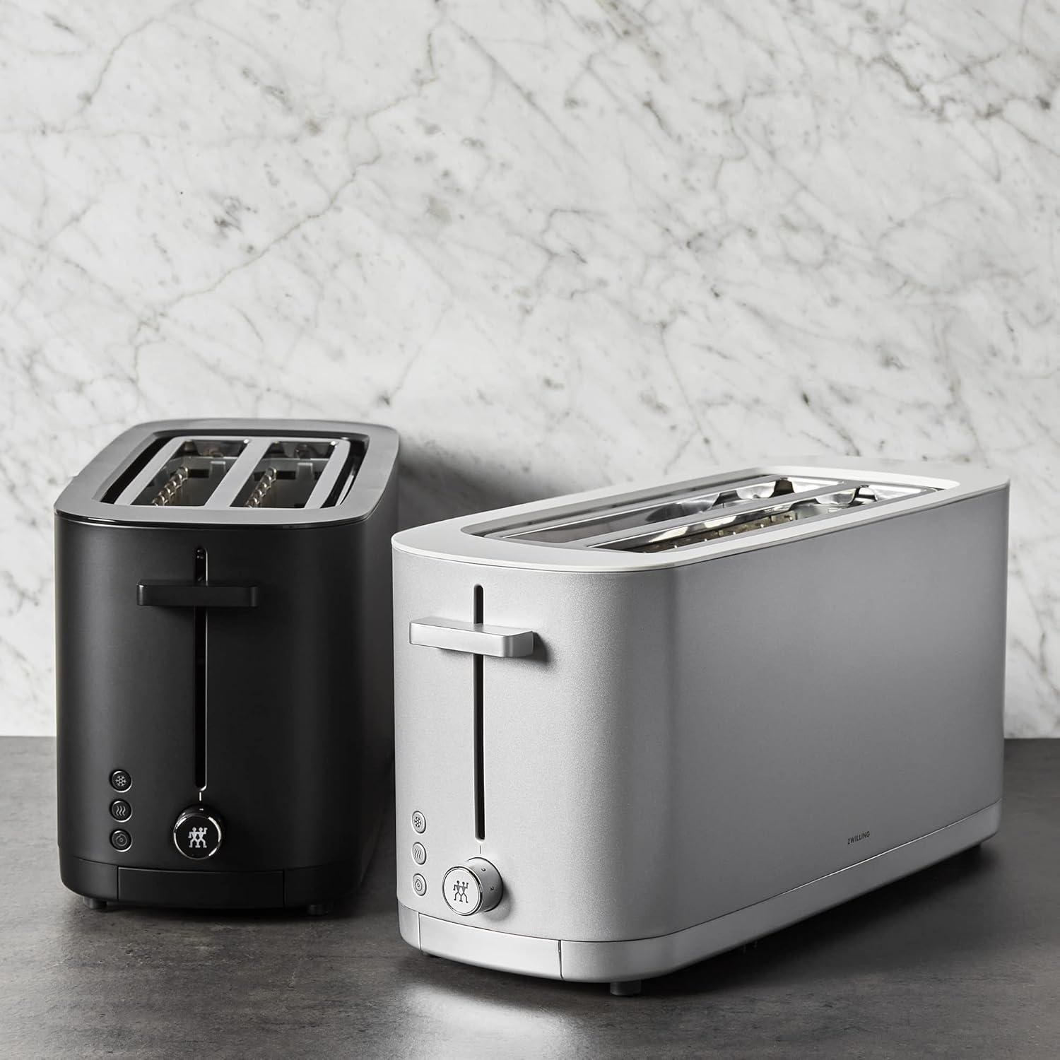 ZWILLING J.A. Henckels ZWILLING Enfinigy, 4-Slice Long Slot Toaster, Extra Wide 1.5" Slots for Bagels and Toast