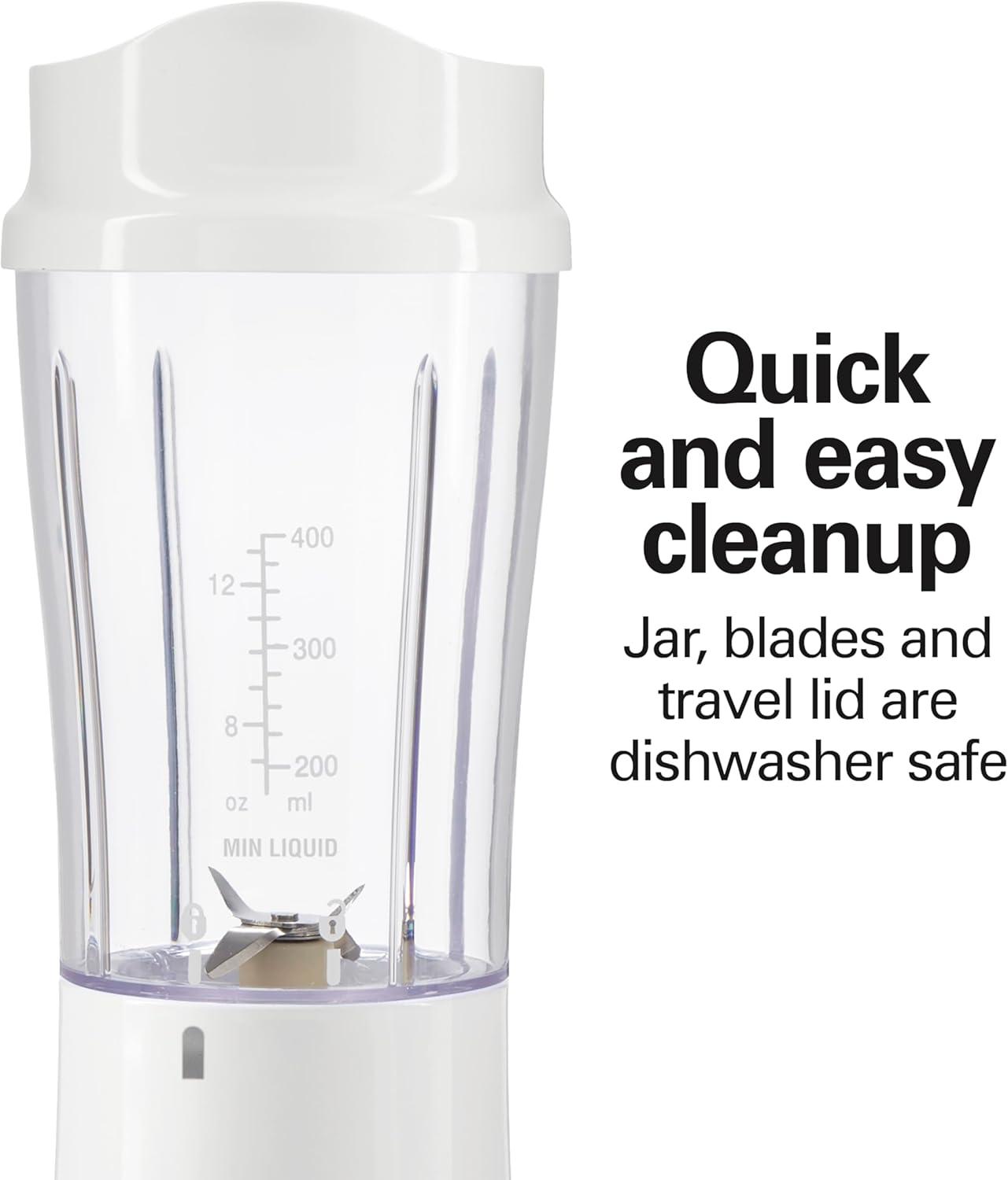 Hamilton Beach Personal Blender with Travel Lid, 14 oz. jar, white, 51101G