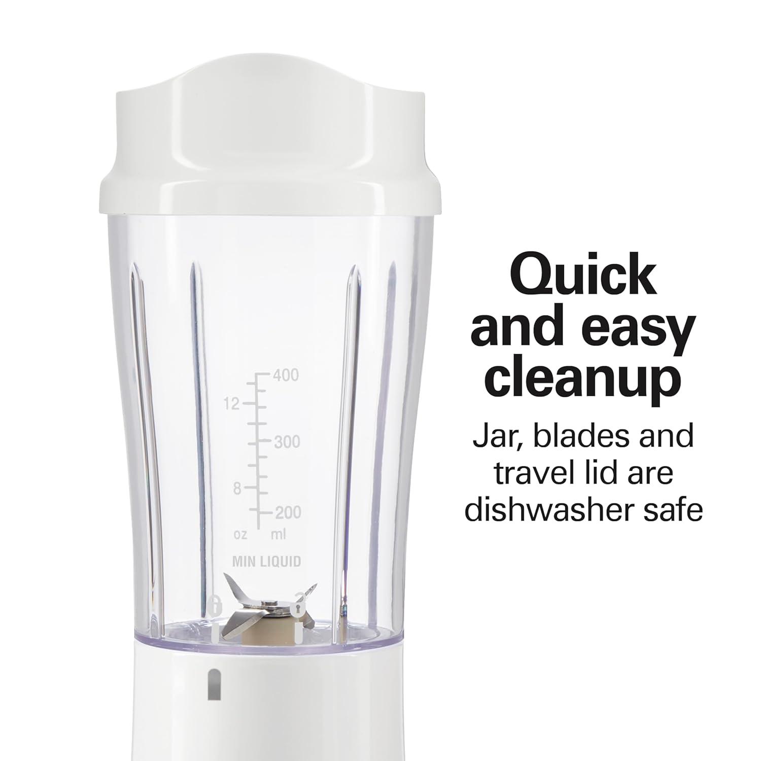 Hamilton Beach Personal Blender with Travel Lid, 14 oz. jar, white, 51101G