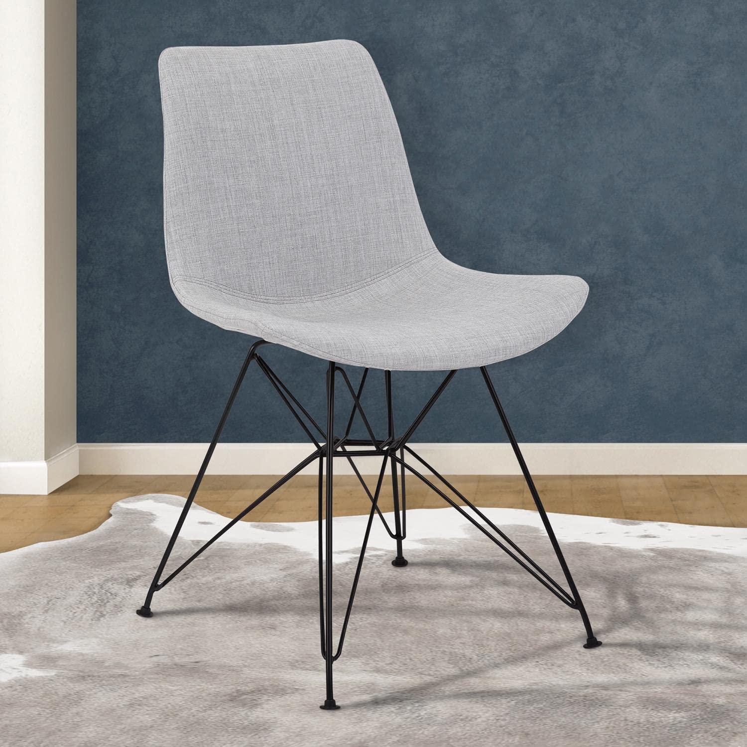 Armen Living Palmetto Modern Metal Dining Side Chair in Black
