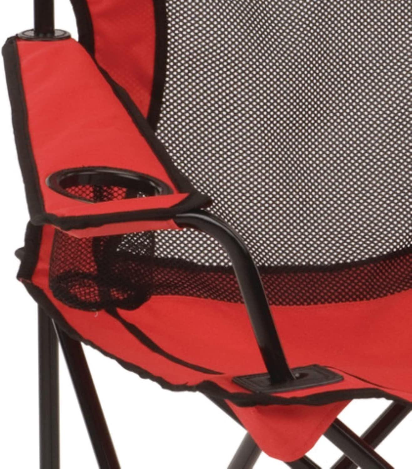 Coleman Broadband Mesh Quad Adult Camping Chair, Red