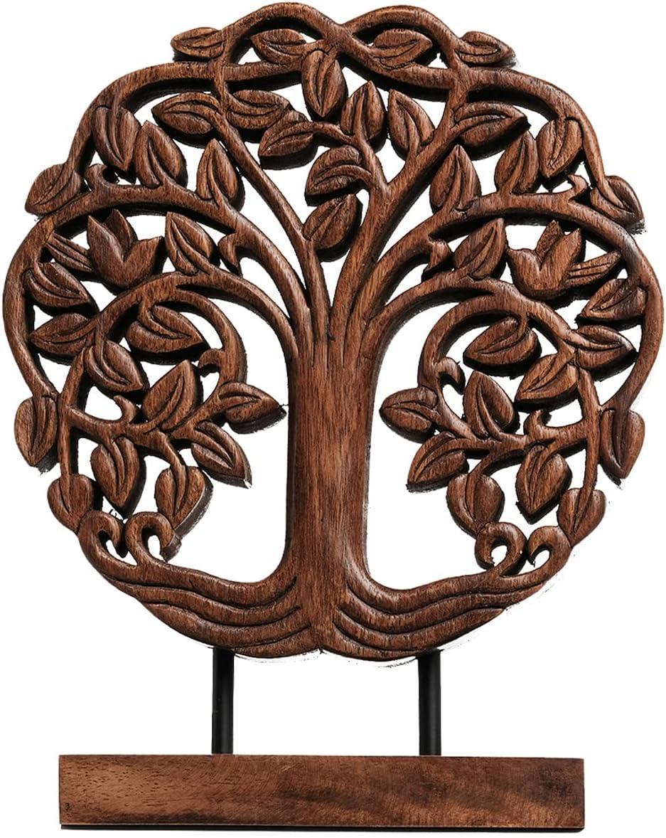 Decozen Wooden Tree of Life Sculpture – Gifts for Mom or Dad on Mother’s Day, Father’s Day, or Birthday – Acacia Wood Sculpture for Home, Office, Living Room, or Boho and Mantle Décor