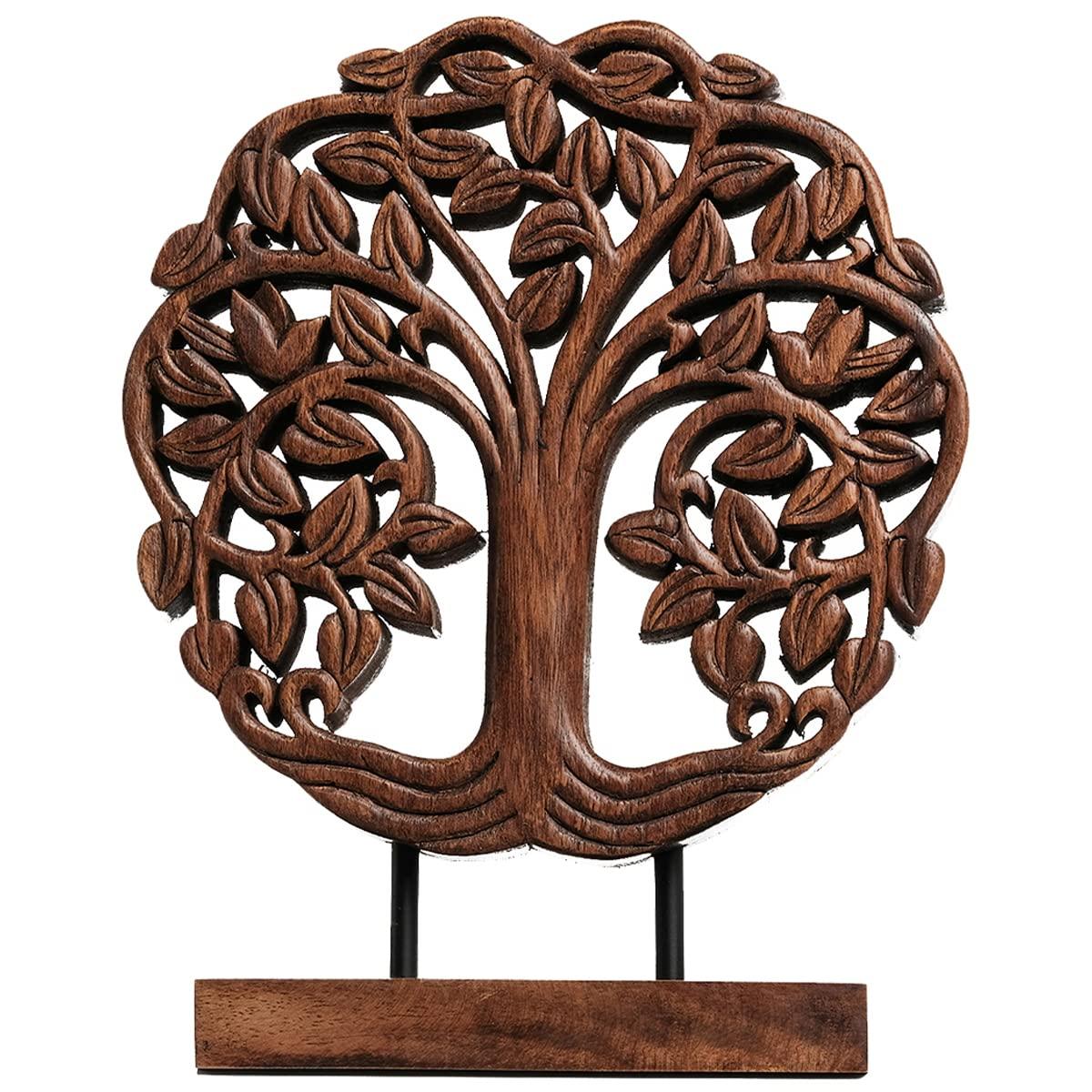Decozen Wooden Tree of Life Sculpture – Gifts for Mom or Dad on Mother’s Day, Father’s Day, or Birthday – Acacia Wood Sculpture for Home, Office, Living Room, or Boho and Mantle Décor