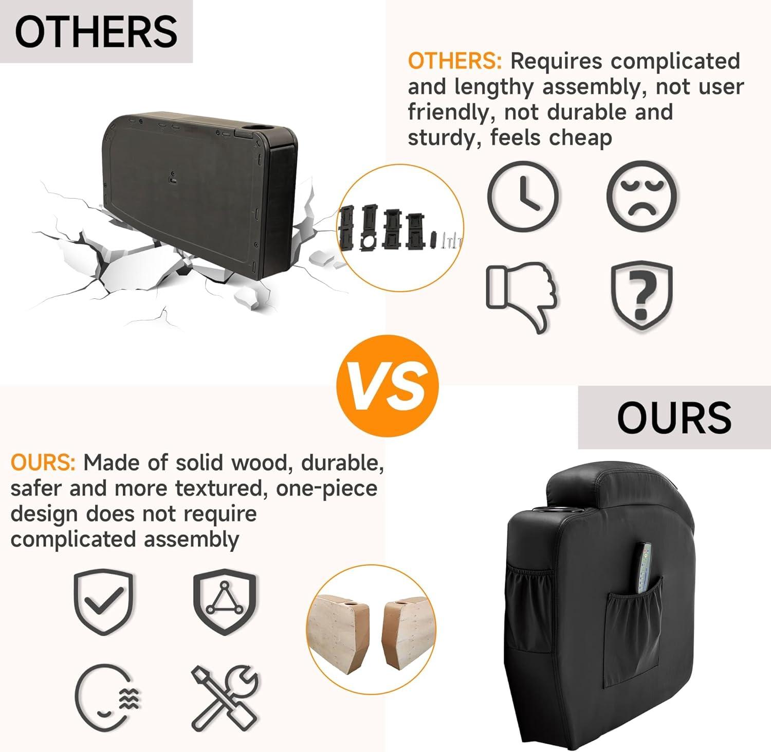 Latitude Run® Recliner Chair, Rocking Chair with Massage and Heat, 360° Swivel Recliner Chairs for Adults, Rocker Manual Recliner with Remote Control and Cup Holder for Living Room