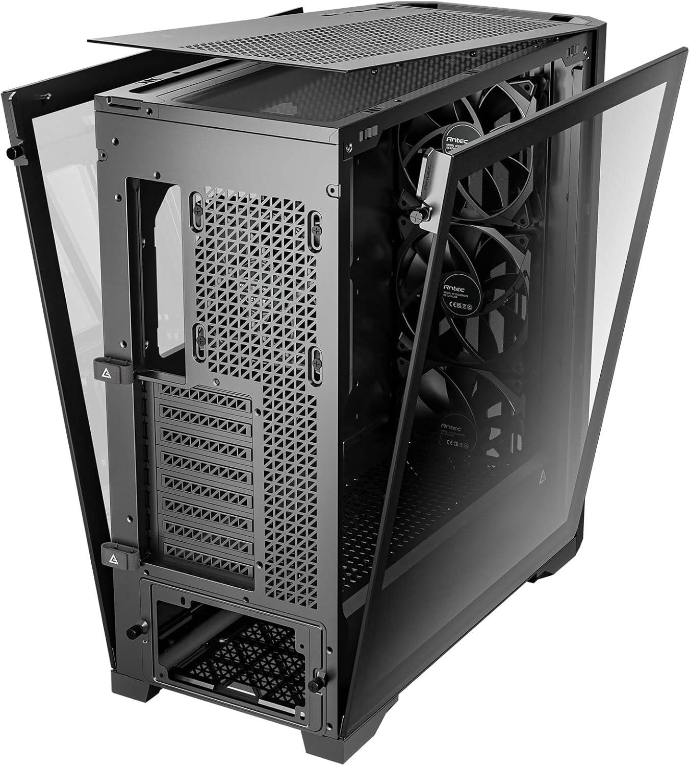 Antec Performance 1 FT, RTX 40 Series GPU Support, Temp. Display, 4 x Storm T3 PWM Fans, Type-C Ready, Dual Tempered Glass Side Panels, Removable Top Fan/Radiator Bracket, Mesh Front Panel, Full-Tower