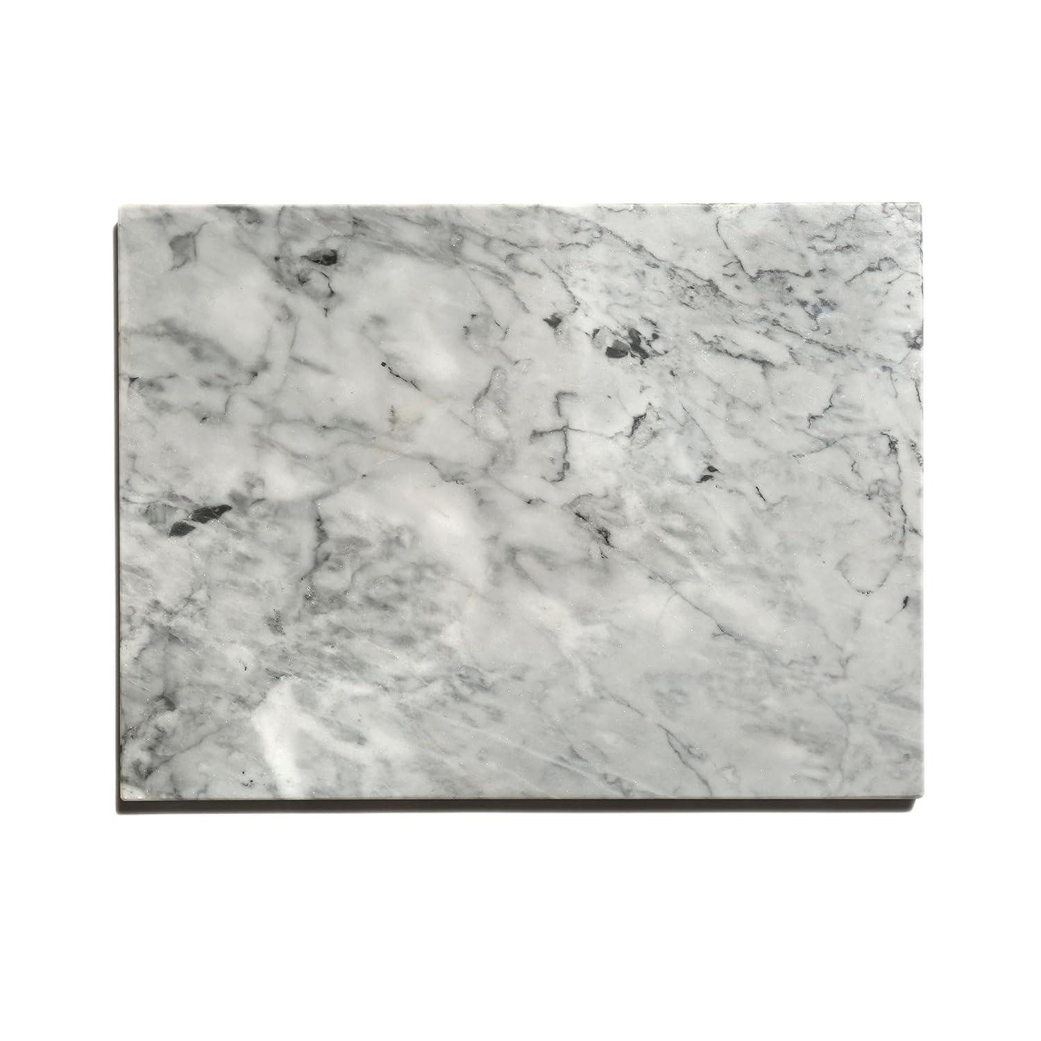 Premium Non-Stick Marble Pastry Cutting Board Slab 15 3/4" X 11 3/4” with No-Slip Rubber Feet.