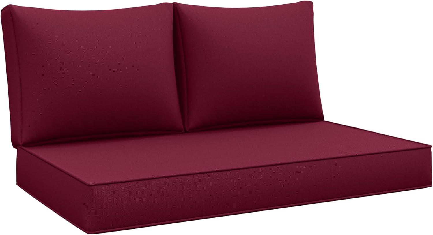 Outdoor Loveseat Cushion Set 46 X 26 Inch Water Repellent & Fadeness Patio Furniture Cushions,Removable Outdoor Couch Cushions with Hidden Zipper & Adjustment Staps for Couch, Bench, and Swing