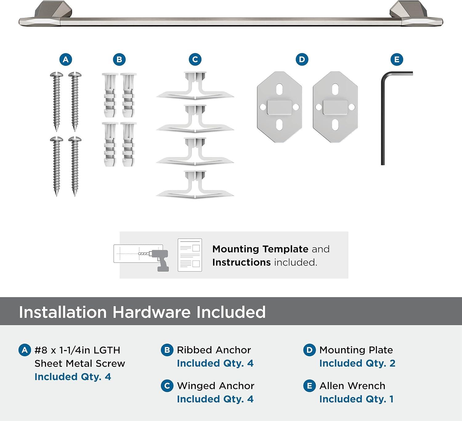 Amerock St. Vincent Brushed Nickel 24 inch (610mm) Towel Bar