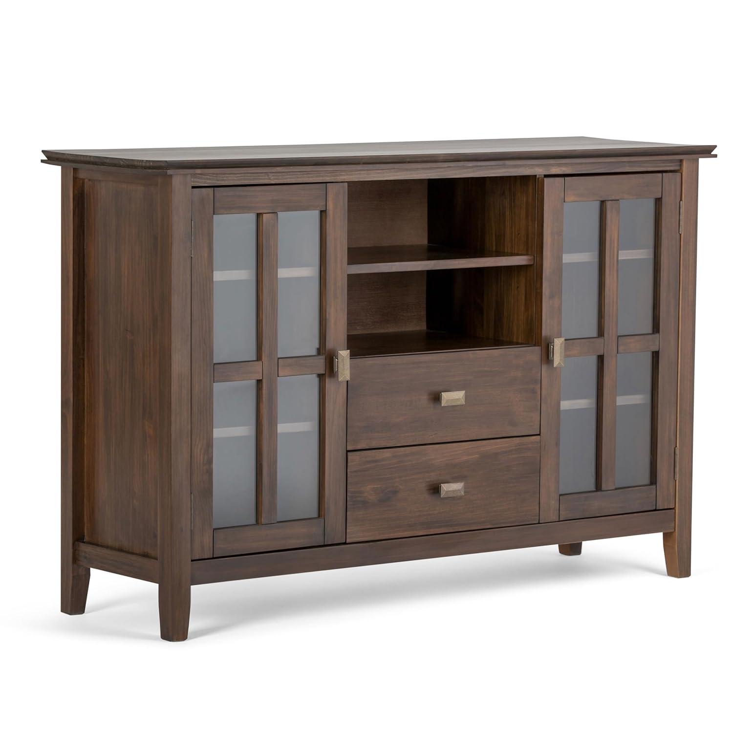 Simpli Home Artisan 53"W Solid Wood Contemporary Tall TV Stand for TVs up to 60" with Adjustable Shelves & Reviews | Wayfair
