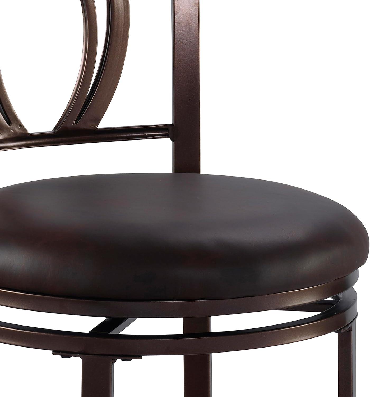 Lockridge Swivel Metal Leg Stool With Faux Leather Stool